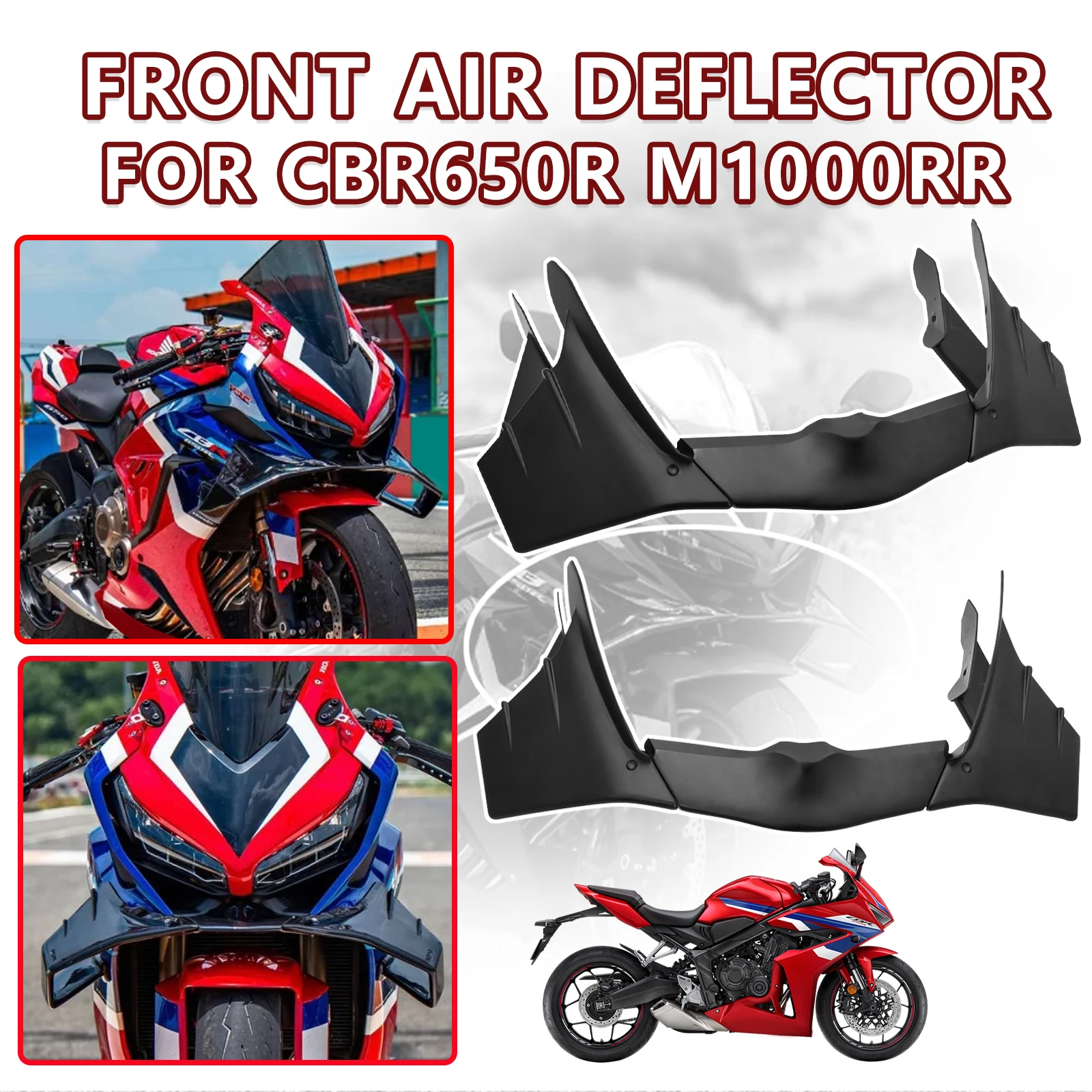 New For CBR650R 2024-2025 2026 Motorcycle Winglets Fairing Side Fixed Aerodynamics Wind Wing Front air deflector
New For CBR650R 2024-2025 2026 Motorcycle Winglets Fairing Side Fixed Aerodynamics Wind Wing Front air deflector