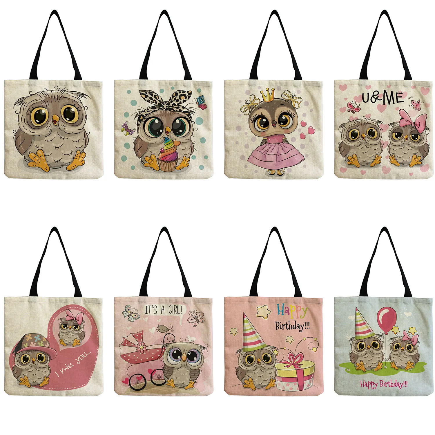 Cartoon Animal Owl Fashion Print Tote Bag Eco Friendly High Capacity Travel Ladies Handbags Outdoor Portable Women Shoulder Bag
Cartoon Animal Owl Fashion Print Tote Bag Eco Friendly High Capacity Travel Ladies Handbags Outdoor Portable Women Shoulder Bag