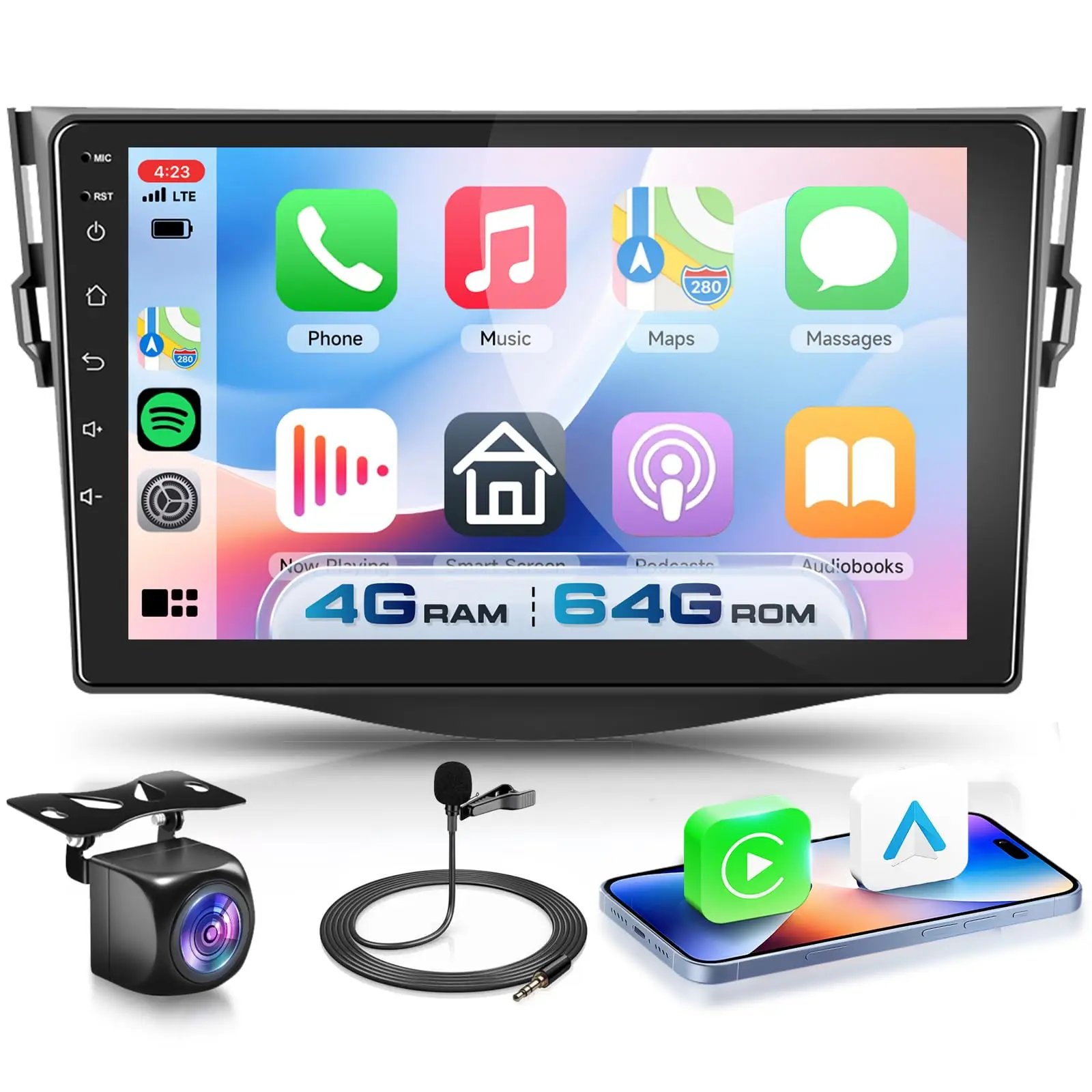 2G/4G+64G for Toyota RAV4 2007-2011 Car Radio, Wireless Carplay Android Auto Android 13 Touch Screen Car Stereo, Bluetooth, GPS Navi, WiFi, SWC, HD Backup Camera
2G/4G+64G for Toyota RAV4 2007-2011 Car Radio, Wireless Carplay Android Auto Android 13 Touch Screen Car Stereo, Bluetooth, GPS Navi, WiFi, SWC, HD Backup Camera
