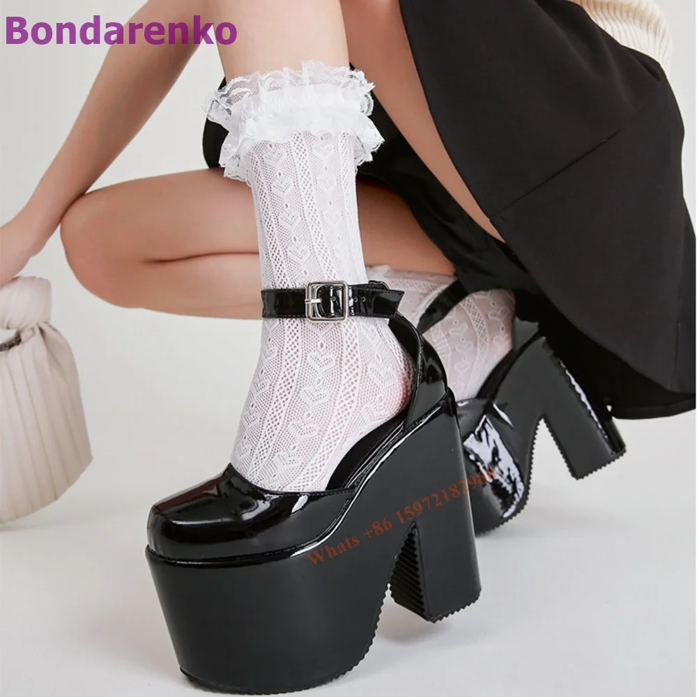 Super High Platform Sandals Sexy Chunky Heel Women Shoes Solid Patent Round Toe Ankle Buckles Sandals 16CM Runway Summer Shoe
Super High Platform Sandals Sexy Chunky Heel Women Shoes Solid Patent Round Toe Ankle Buckles Sandals 16CM Runway Summer Shoe