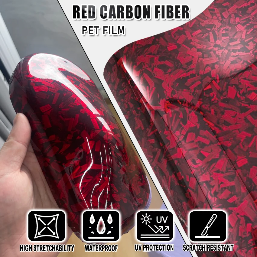 Glossy Red Forged Carbon Fiber Vinyl Wrap Air Bubble Free Car Sticker Waterproof For Auto Motorcycle Decal Laser Carbon Film
Glossy Red Forged Carbon Fiber Vinyl Wrap Air Bubble Free Car Sticker Waterproof For Auto Motorcycle Decal Laser Carbon Film