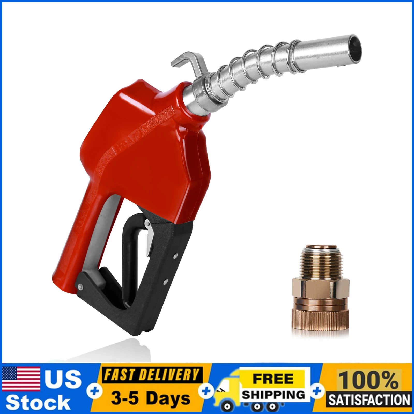 Automatic Fuel Nozzles 3/4", Auto Shut Off Fuel Transfer Nozzle with 360° Swivel Joint, Hook,13/16"(OD=20mm) Spout, 3-notch Hold
Automatic Fuel Nozzles 3/4", Auto Shut Off Fuel Transfer Nozzle with 360° Swivel Joint, Hook,13/16"(OD=20mm) Spout, 3-notch Hold
