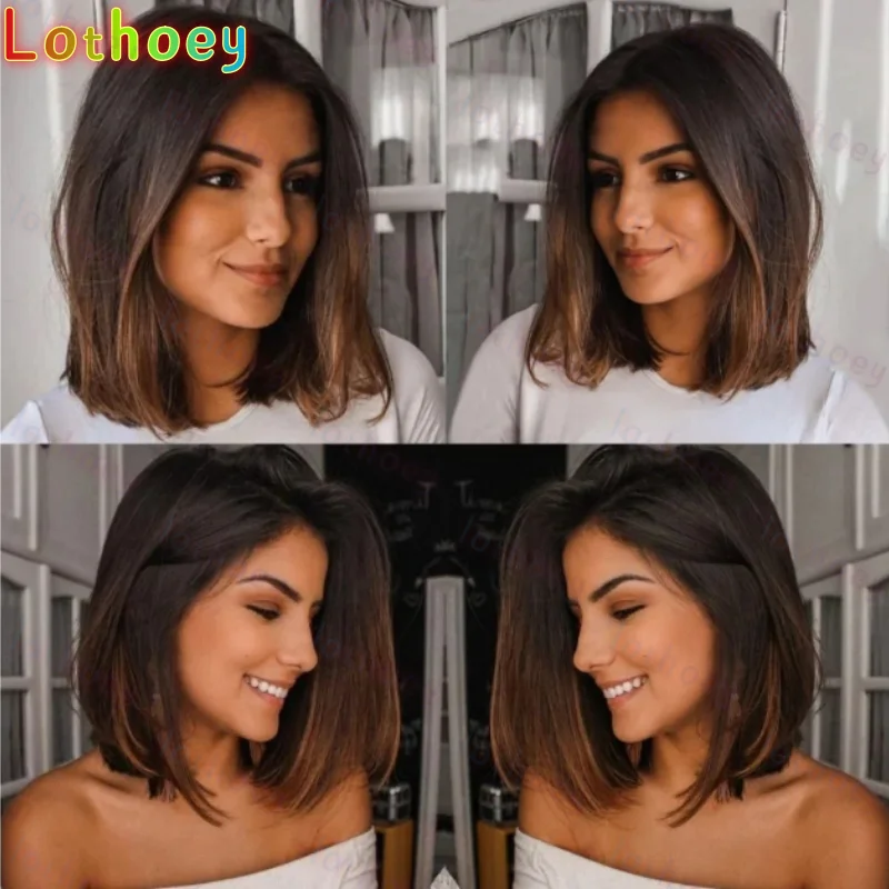 Natural Hairline Ombre Brown Short Bob 180Density Straight Lace Front Wig For Black Women With BabyHair Preplucked Glueless
Natural Hairline Ombre Brown Short Bob 180Density Straight Lace Front Wig For Black Women With BabyHair Preplucked Glueless