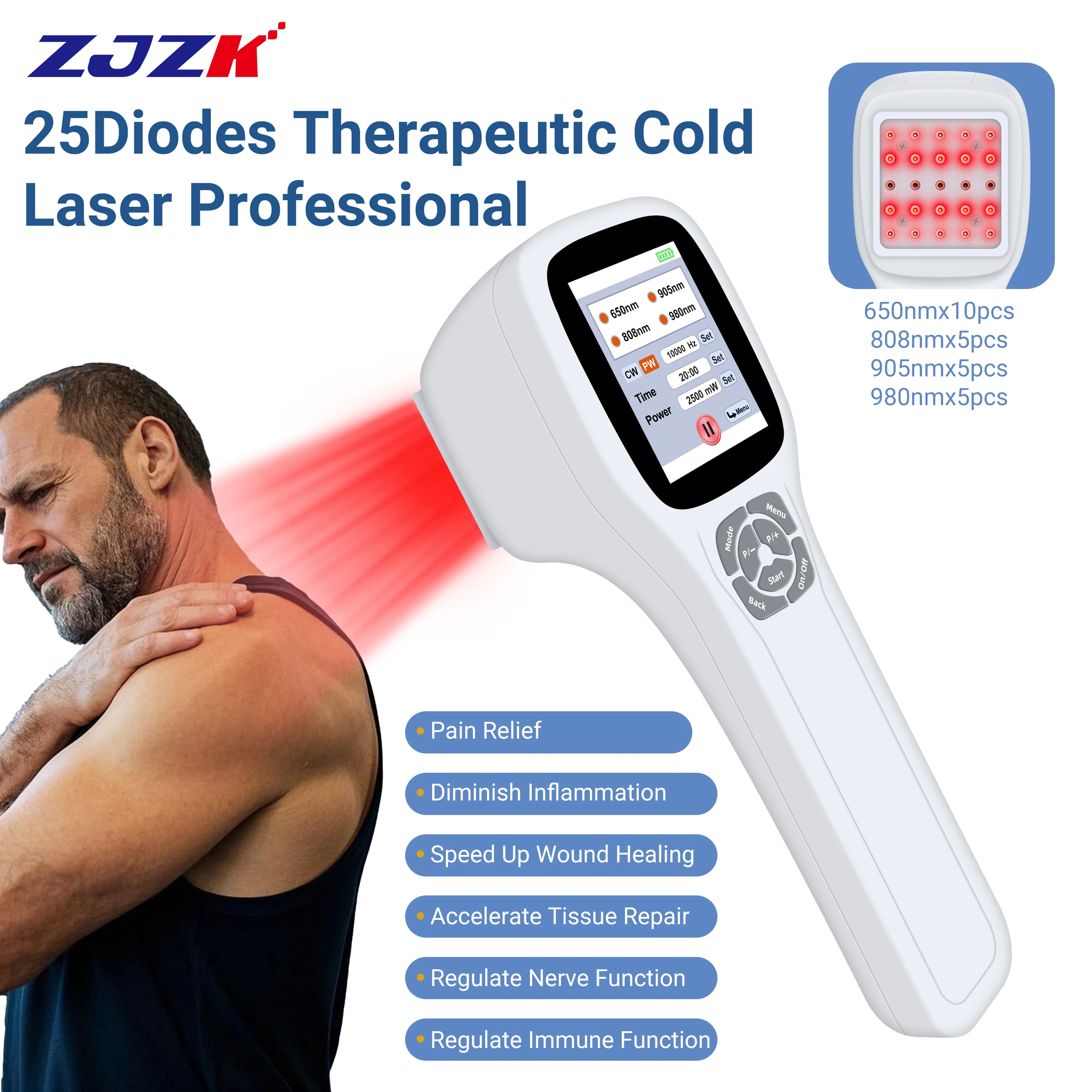 ZJZK Robotic Laser Treatment Knee Therapy 650nmx10pcs+808nmx5pcs+905nmx5pcs+980nmx5pcs Pbm Laser Shoulder Impingement Syndromes
ZJZK Robotic Laser Treatment Knee Therapy 650nmx10pcs+808nmx5pcs+905nmx5pcs+980nmx5pcs Pbm Laser Shoulder Impingement Syndromes