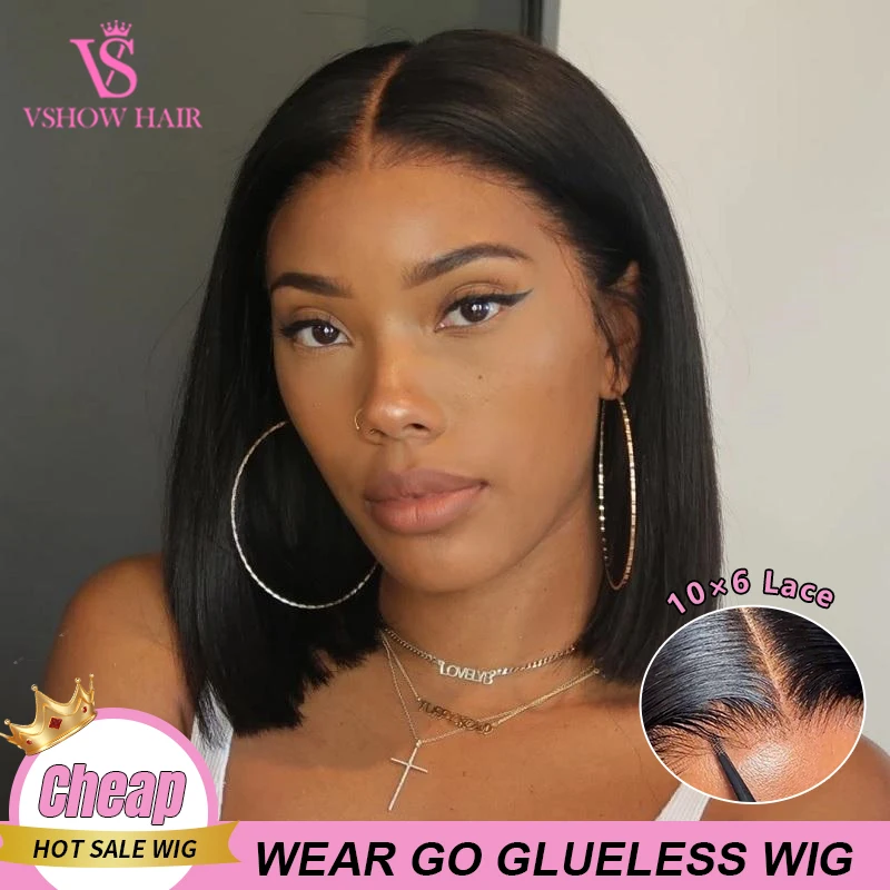 VSHOW Glueless Wigs Straight Human Hair 9x6 Lace Front Bob Wig Pre-plucked Bleached Knots Ready To Wear Pre Cut Lace Wig
VSHOW Glueless Wigs Straight Human Hair 9x6 Lace Front Bob Wig Pre-plucked Bleached Knots Ready To Wear Pre Cut Lace Wig