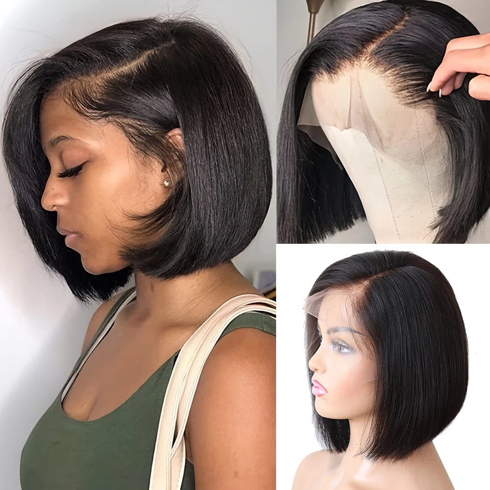 Side Part Lace Front Human Hair Wig Transparent Lace Frontal Wigs For Black Women Short Bob Wig Remy Straight Natural Wig
Side Part Lace Front Human Hair Wig Transparent Lace Frontal Wigs For Black Women Short Bob Wig Remy Straight Natural Wig