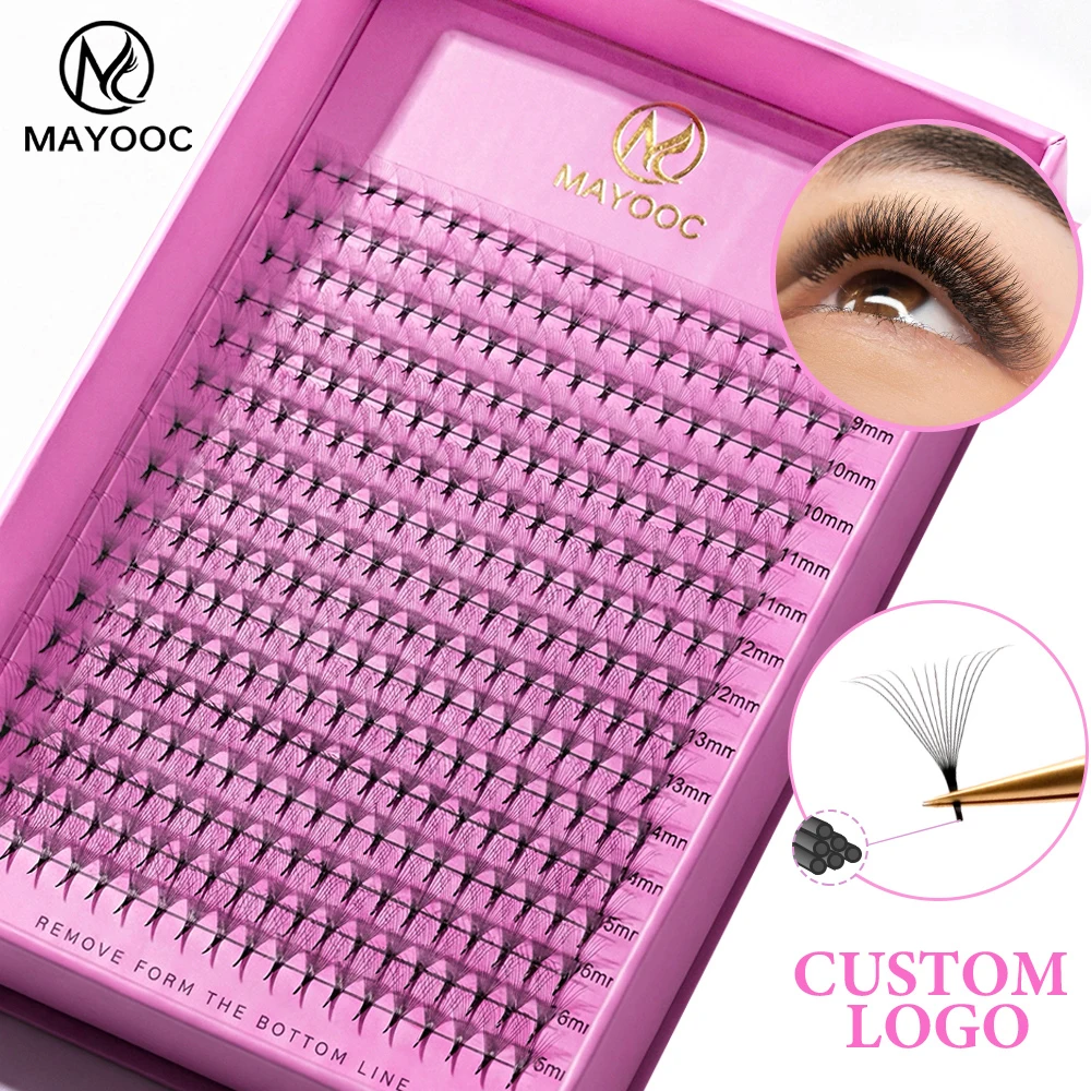 MAYOOC Wispy Pointy Base Premade Russian Volume Fans 3D/5D/6D/10D/12D/14D/20D Lashes Extension 320 Fans Mink Eyelash Custom logo
MAYOOC Wispy Pointy Base Premade Russian Volume Fans 3D/5D/6D/10D/12D/14D/20D Lashes Extension 320 Fans Mink Eyelash Custom logo