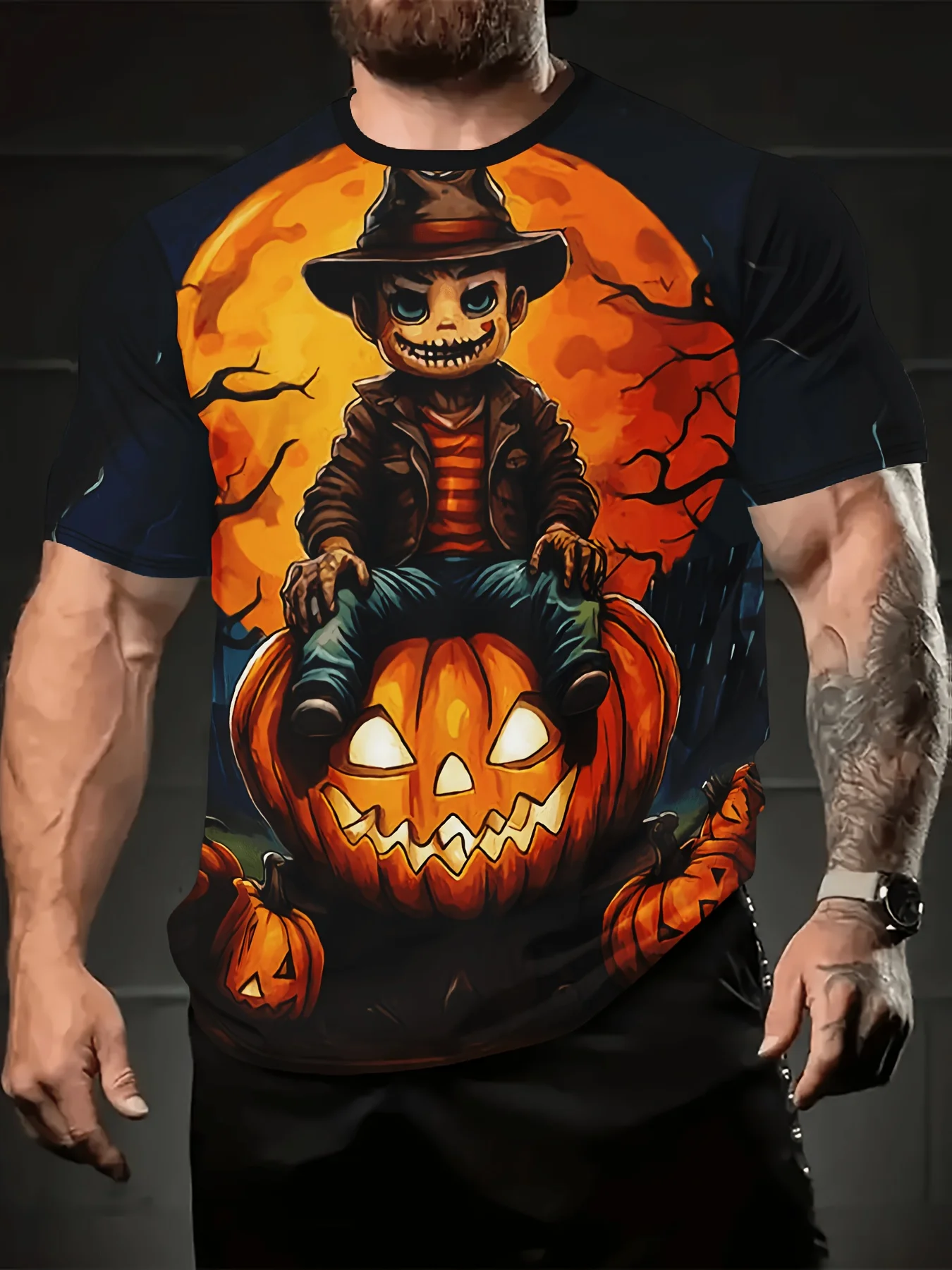 Men's Halloween 3D Printed T-Shirt Skull and Pumpkin Design Short Sleeve Street Style T-shirt Halloween Party Cosplay Tops
Men's Halloween 3D Printed T-Shirt Skull and Pumpkin Design Short Sleeve Street Style T-shirt Halloween Party Cosplay Tops