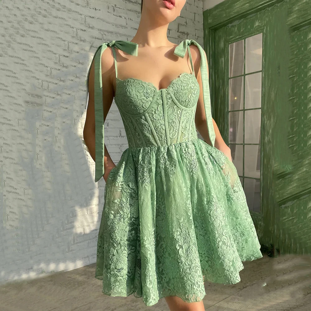 Exquisite Cocktail Dress Beautiful Appliqus Spaghetti Strap Backless Sexy Sweetheart Neck Short Green Evening Party Prom Gown
Exquisite Cocktail Dress Beautiful Appliqus Spaghetti Strap Backless Sexy Sweetheart Neck Short Green Evening Party Prom Gown