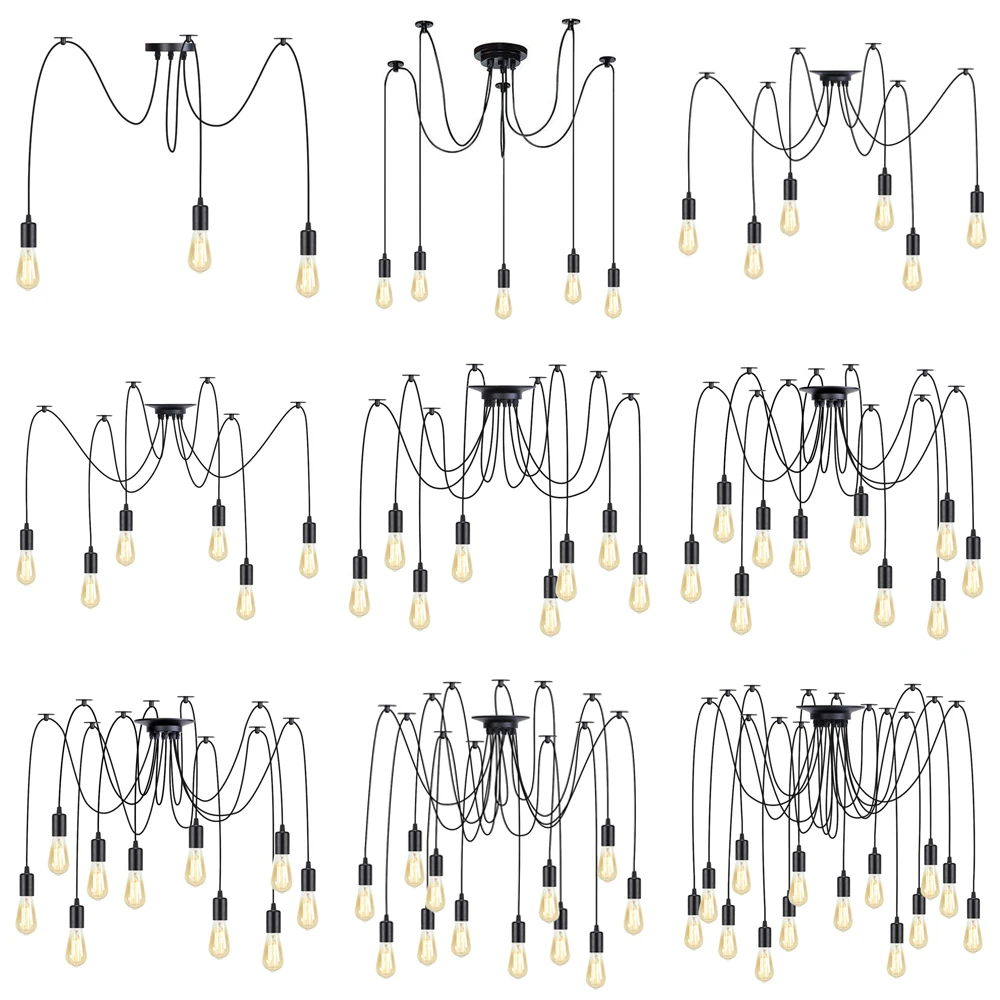 1/3/5/6/8/10/12/14 Heads Spider Chandelier E27 LED Pendant Lamp Retro Vintage Bar Restaurant Dining Room Light Lighting Fixture
1/3/5/6/8/10/12/14 Heads Spider Chandelier E27 LED Pendant Lamp Retro Vintage Bar Restaurant Dining Room Light Lighting Fixture