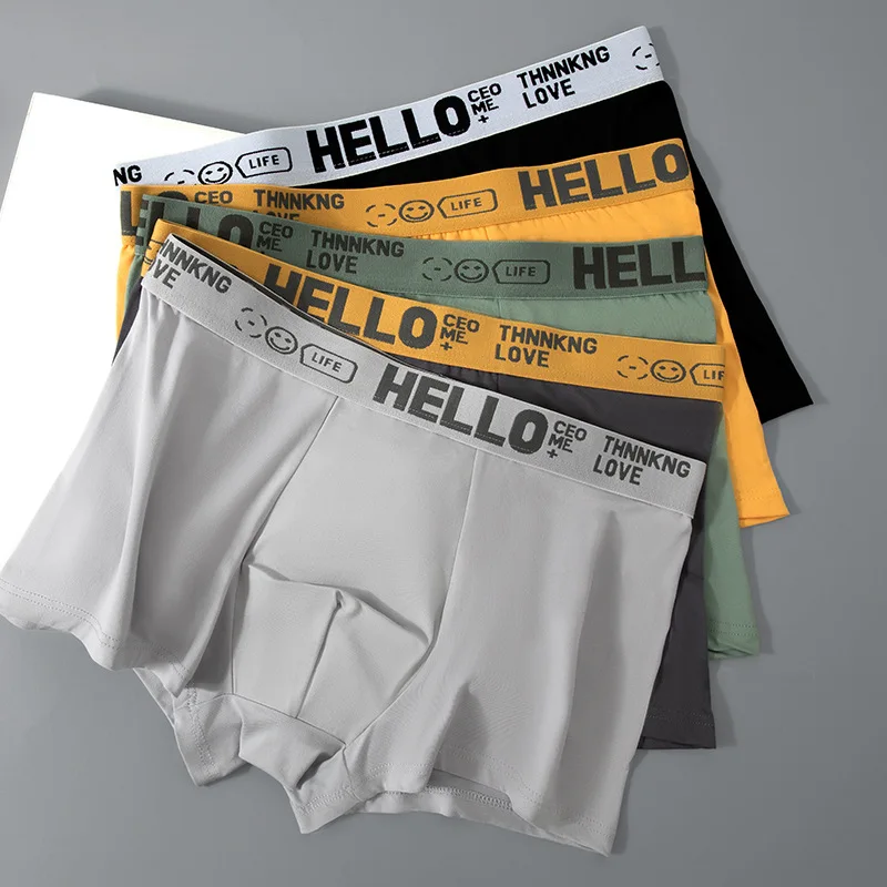 Men's Boxer Briefs Underwear, Solid Color Cotton Soft Breathable Trunks with "HELLO" Waistband, Multi - Color Pack
Men's Boxer Briefs Underwear, Solid Color Cotton Soft Breathable Trunks with "HELLO" Waistband, Multi - Color Pack