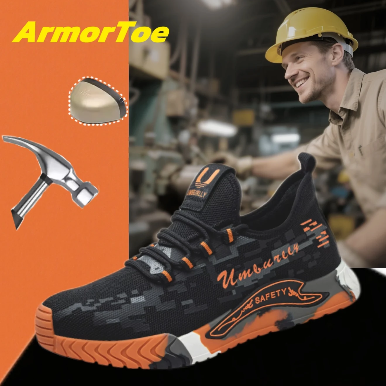 ArmorToe Four Seasons Models Fashion Steel Head Safety Shoes Comfortable Breathable Soft Work Shoes Wear-resistant #Armor2697
ArmorToe Four Seasons Models Fashion Steel Head Safety Shoes Comfortable Breathable Soft Work Shoes Wear-resistant #Armor2697