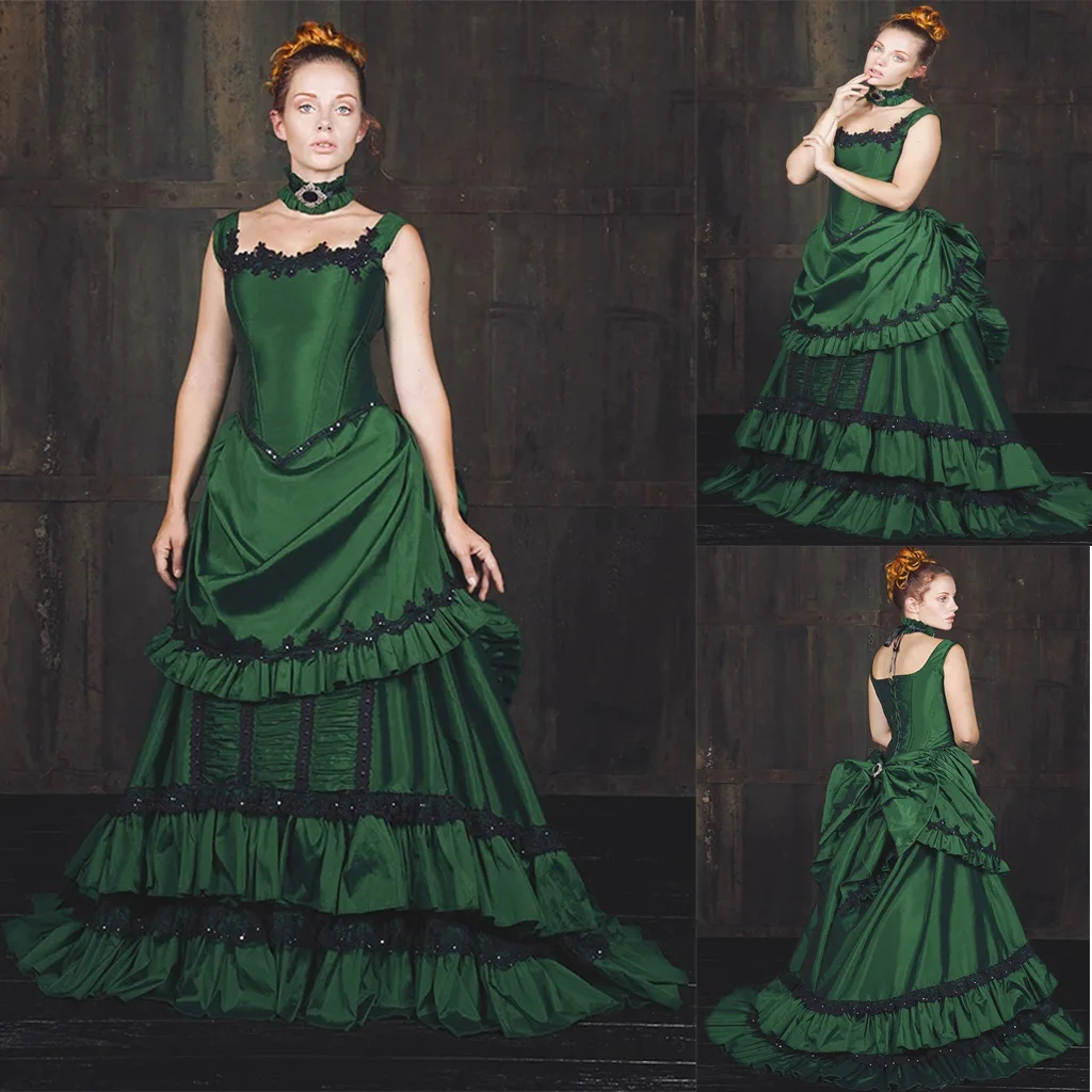 Interview with the Vampire Cosplay Costume Madeline Green Sleeveless Dress ball Gown Women Victorian Fancy Gown Bustle Dress
Interview with the Vampire Cosplay Costume Madeline Green Sleeveless Dress ball Gown Women Victorian Fancy Gown Bustle Dress