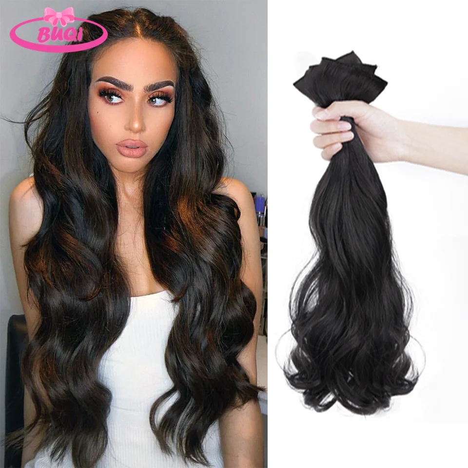 BUQI Synthetic Clip In Hair Extensions 3-Pce Long Body Wave Hairstyle Hairpiece Fake Hair For Women
BUQI Synthetic Clip In Hair Extensions 3-Pce Long Body Wave Hairstyle Hairpiece Fake Hair For Women