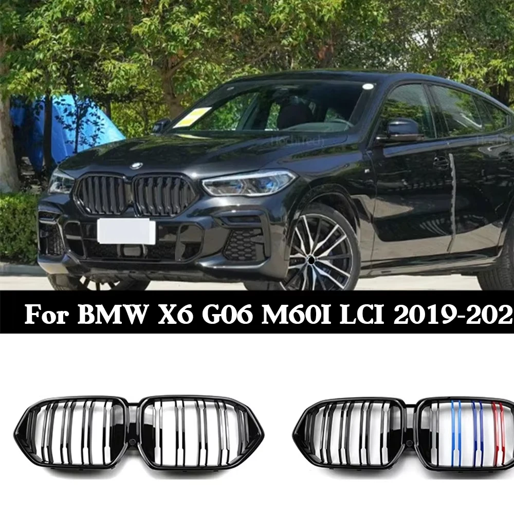 For BMW X6 G06 M60i LCI 2019-2025Front Kidney Grille, Gloss Black Radiator Grille Replacement, Front Bumper Hood Trim Decoration
For BMW X6 G06 M60i LCI 2019-2025Front Kidney Grille, Gloss Black Radiator Grille Replacement, Front Bumper Hood Trim Decoration
