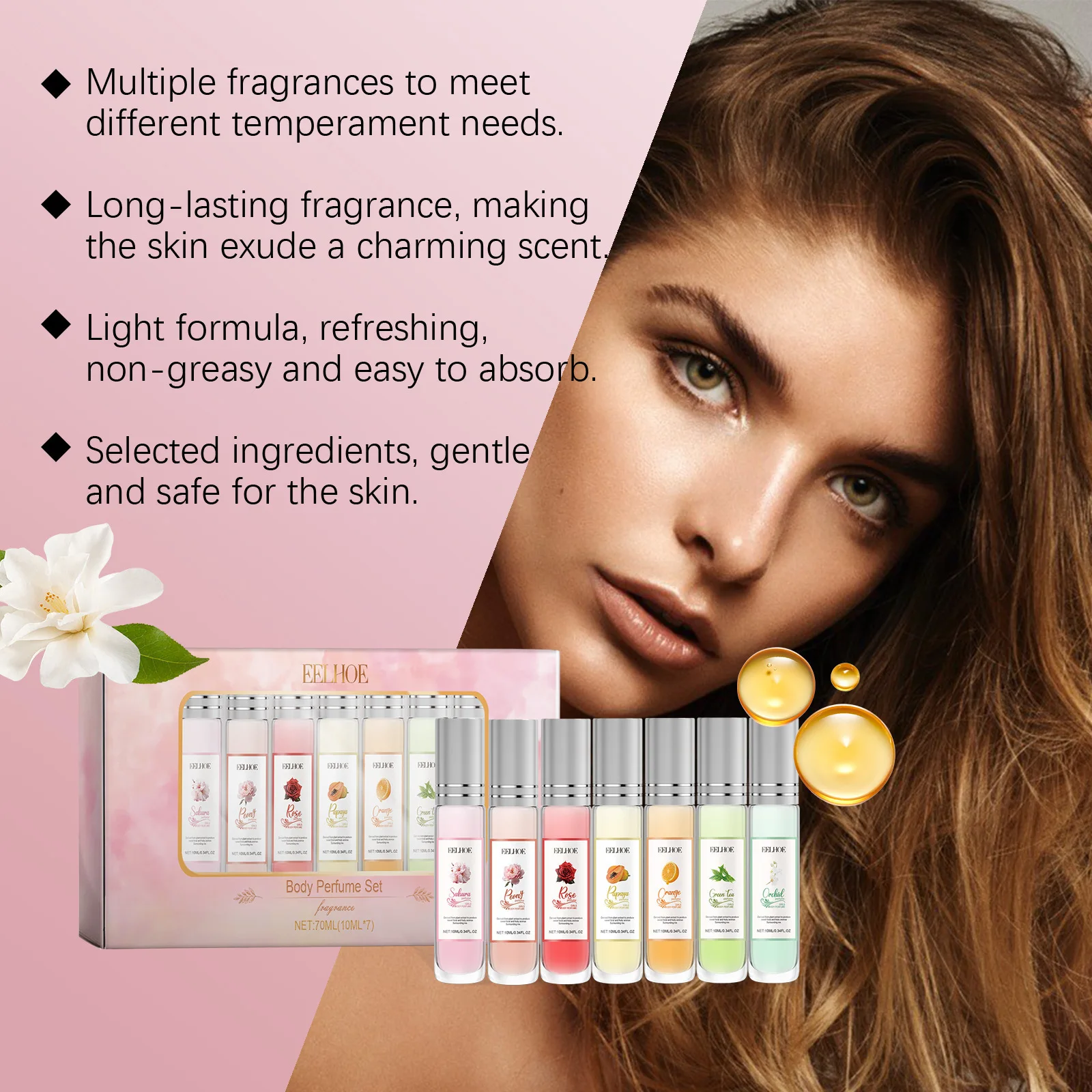Eelhoe 10mlx7 Elegant Body Perfume Set Lasting Light Fragrance Pheromone Flirting Glamour Dating Valentine'S Day Gift Perfume
Eelhoe 10mlx7 Elegant Body Perfume Set Lasting Light Fragrance Pheromone Flirting Glamour Dating Valentine'S Day Gift Perfume