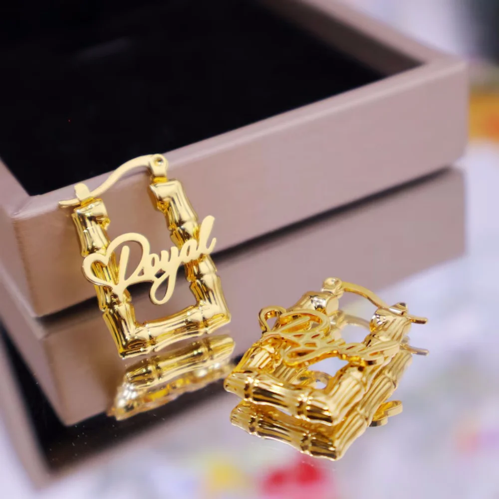 LeeChee 17mm Rectangle Bamboo Mini Hoop Custom Name Earrings Personalized Girl's Hoop Gift
LeeChee 17mm Rectangle Bamboo Mini Hoop Custom Name Earrings Personalized Girl's Hoop Gift