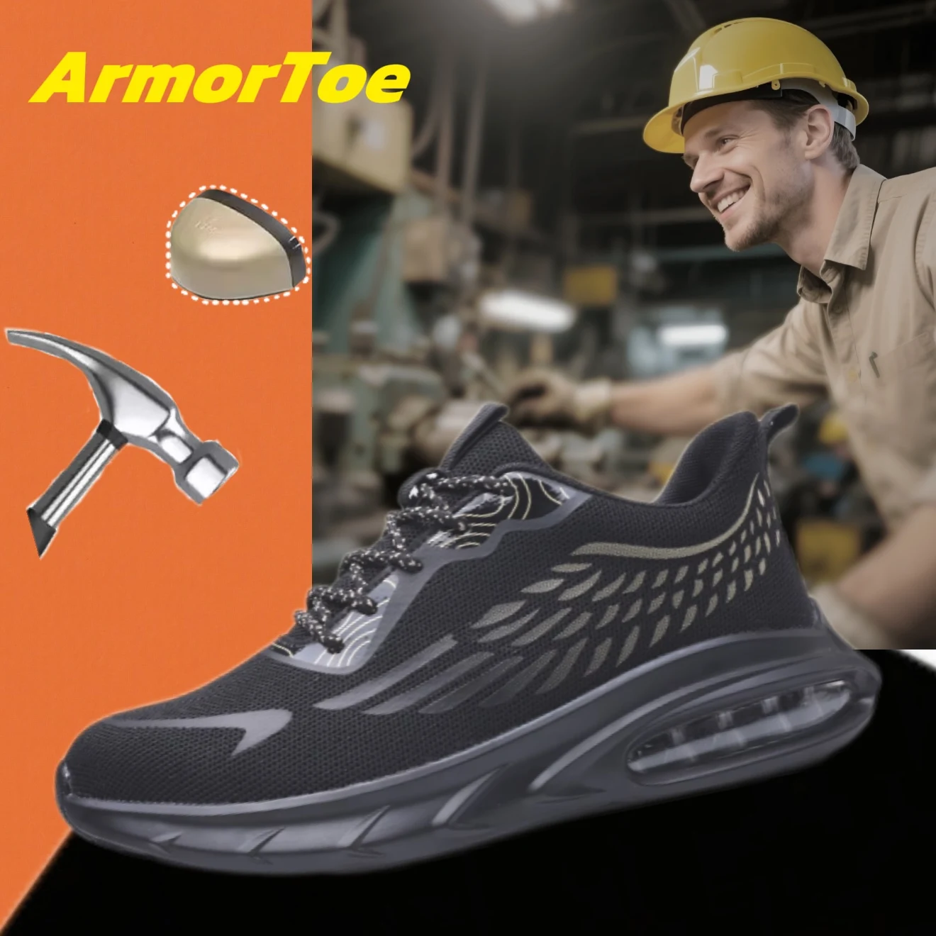 ArmorToe Steel Toe Anti-smash Anti-stabbing Four Seasons Models Of Safety Shoes Comfortable Breathable Work Shoes #Armor2715
ArmorToe Steel Toe Anti-smash Anti-stabbing Four Seasons Models Of Safety Shoes Comfortable Breathable Work Shoes #Armor2715