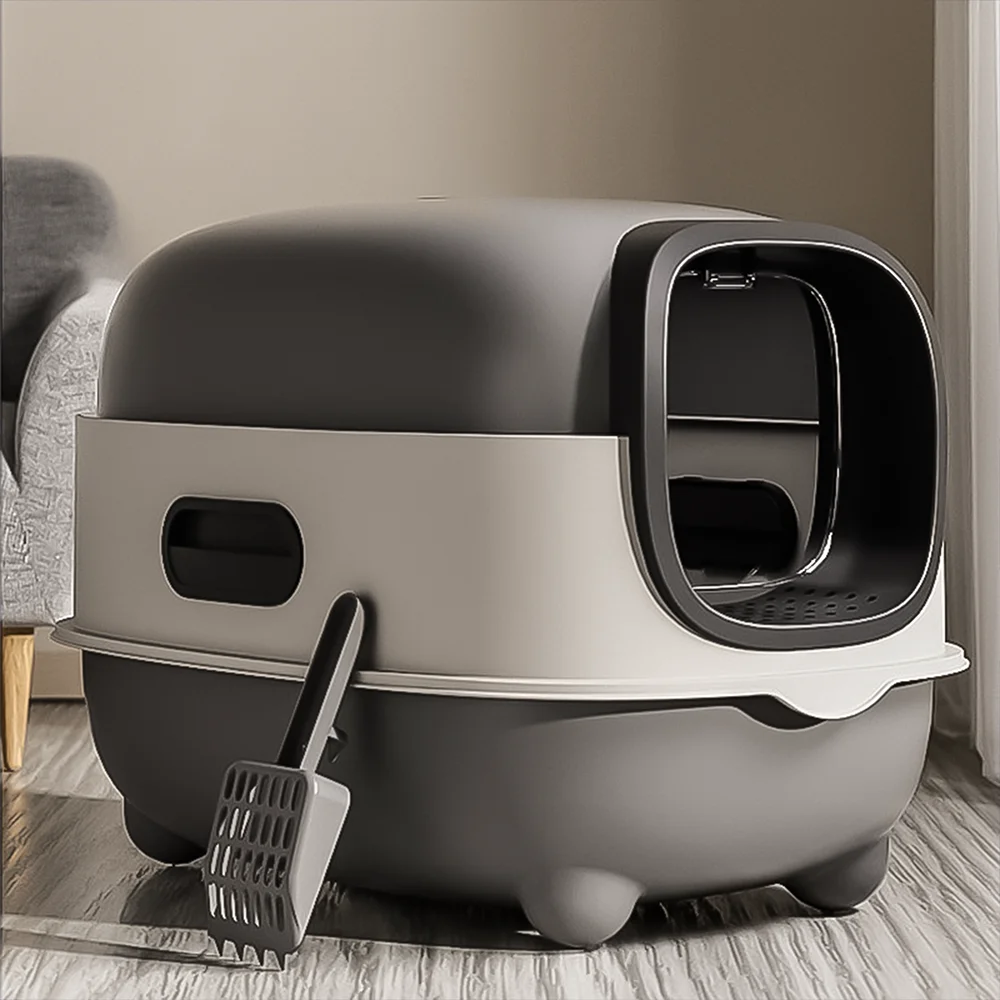 Closed cat litter box, splash proof, odor isolation, dual-purpose, foldable design, can accommodate cats weighing less t
Closed cat litter box, splash proof, odor isolation, dual-purpose, foldable design, can accommodate cats weighing less t