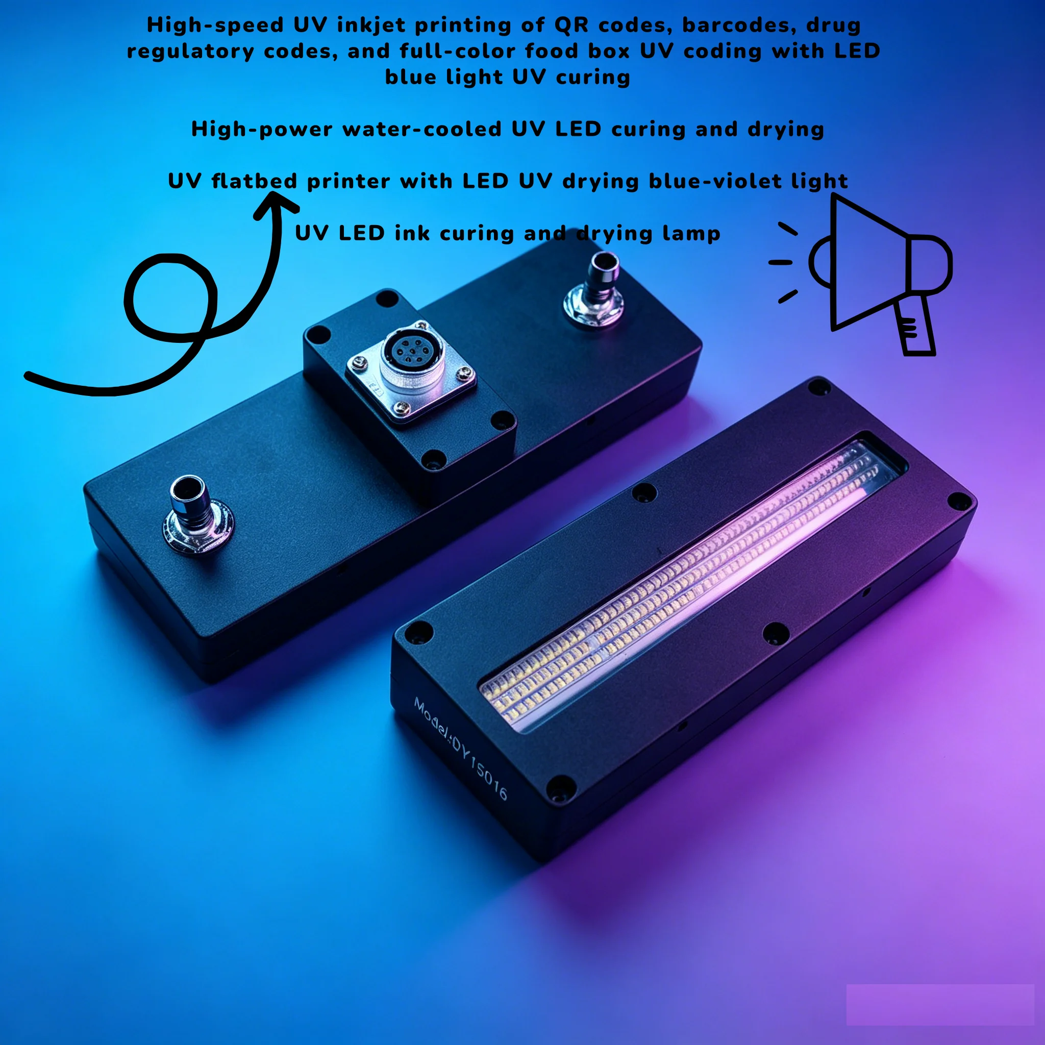 150*20 MM 350W Water Cooling 395nm UV LED Curing Lamp for Ricoh G5 G6 Epson i3200 7th Gen Dual Row Printhead UV Printer
150*20 MM 350W Water Cooling 395nm UV LED Curing Lamp for Ricoh G5 G6 Epson i3200 7th Gen Dual Row Printhead UV Printer