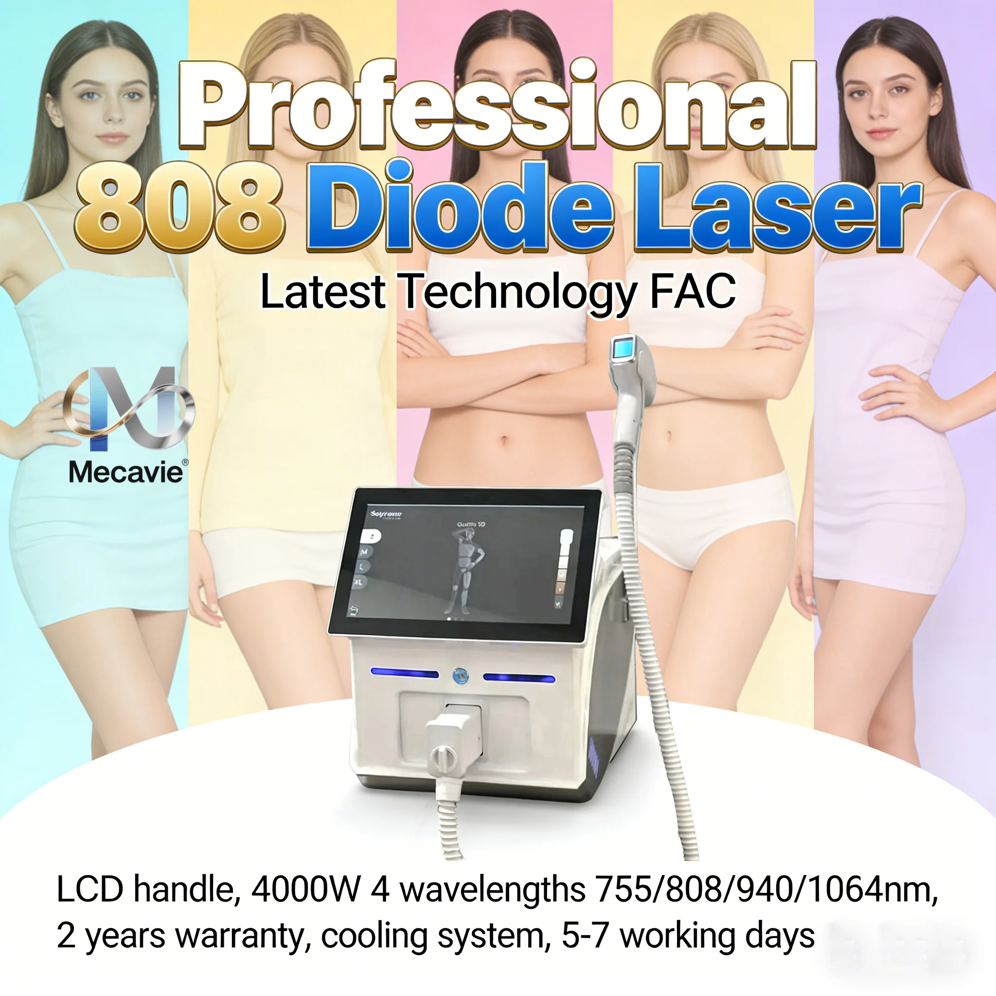 НОВИНКА 2026: Аппарат для лазерной эпиляции Ice Platinum с 4 длинами волн (755, 940, 1064, 808 нм) и диодным лазером 808 нм, 4000 Вт, для омоложения кожи
НОВИНКА 2026: Аппарат для лазерной эпиляции Ice Platinum с 4 длинами волн (755, 940, 1064, 808 нм) и диодным лазером 808 нм, 4000 Вт, для омоложения кожи