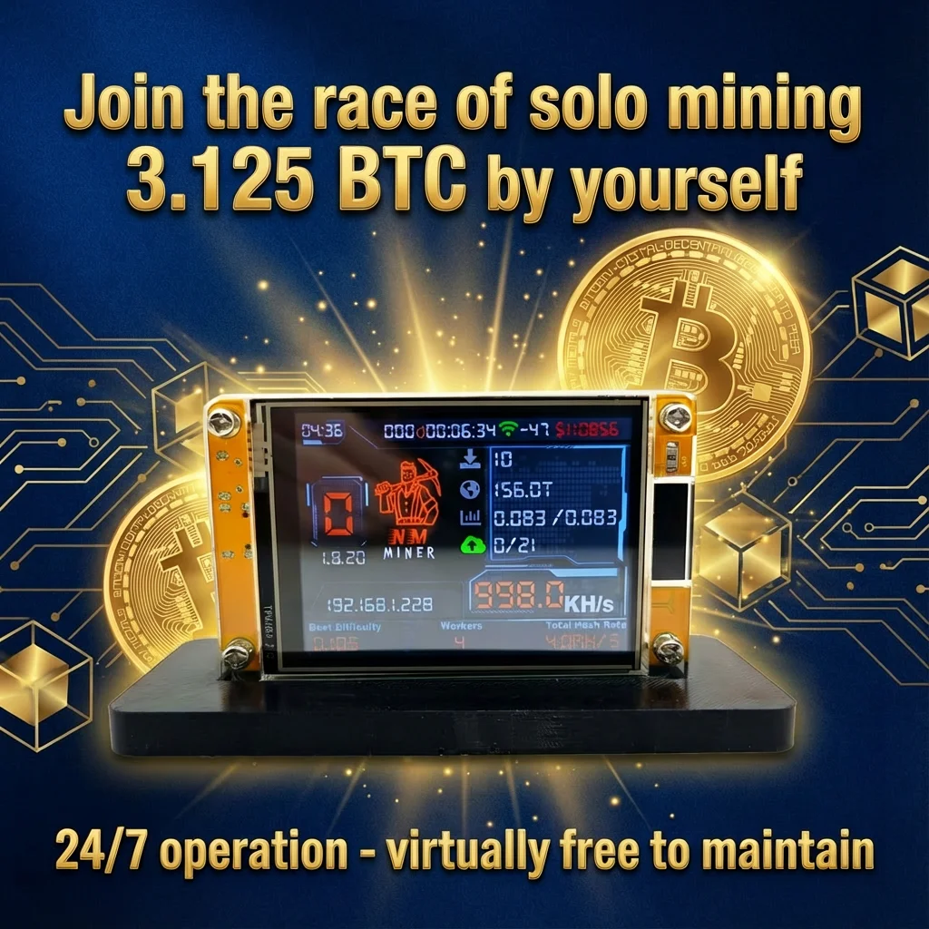 NerdMiner V2 NMMiner ESP-2,8-дюймовый смарт-экран Lucky Miner Модуль хешрейта 980 кГц Crypto Solo Lottery NMMiner V2 One Shot Miner
NerdMiner V2 NMMiner ESP-2,8-дюймовый смарт-экран Lucky Miner Модуль хешрейта 980 кГц Crypto Solo Lottery NMMiner V2 One Shot Miner