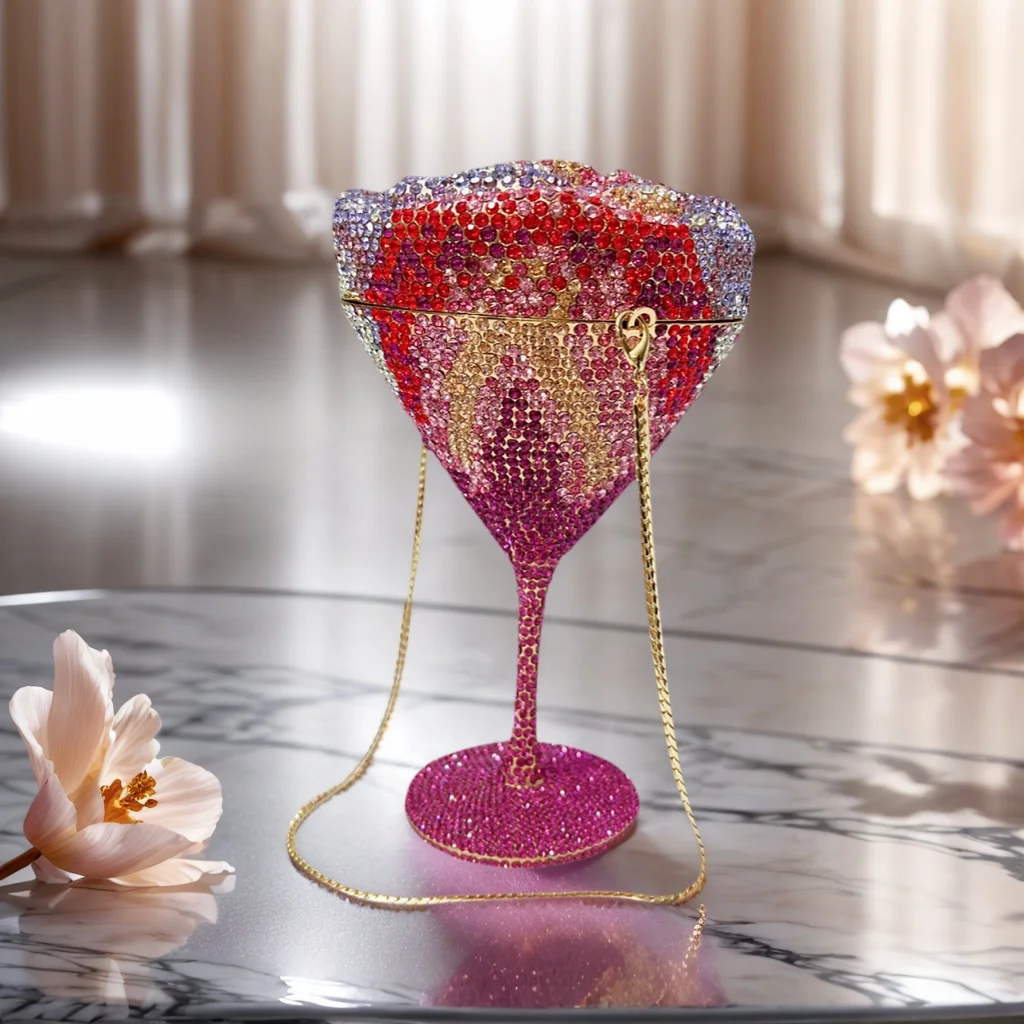 Luxury Goblet Flower Shape Rhinestone Eveing Bag Dazzling Crystal Cocktail Party Clutch Novelty Dimaond Wedding Handbag Purse
Luxury Goblet Flower Shape Rhinestone Eveing Bag Dazzling Crystal Cocktail Party Clutch Novelty Dimaond Wedding Handbag Purse