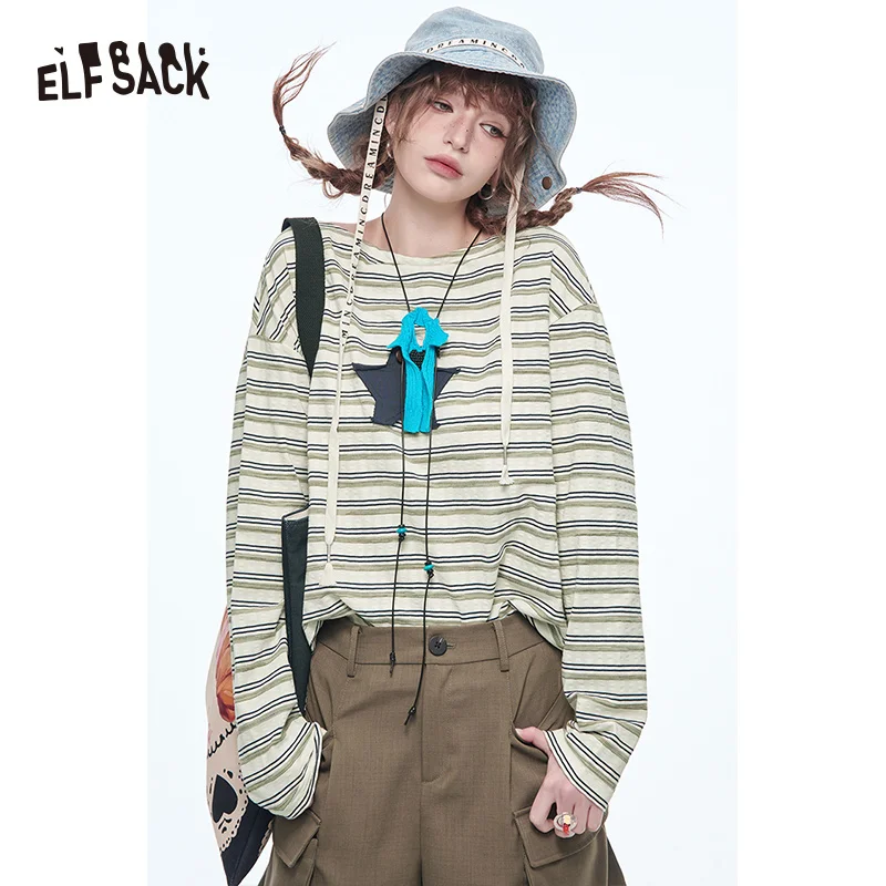 ELFSACK 2025 Spring New Arrivals Sweet Cool Loose Boat Neck Top Trendy Star Long Sleeve Striped T-shirt Women
ELFSACK 2025 Spring New Arrivals Sweet Cool Loose Boat Neck Top Trendy Star Long Sleeve Striped T-shirt Women