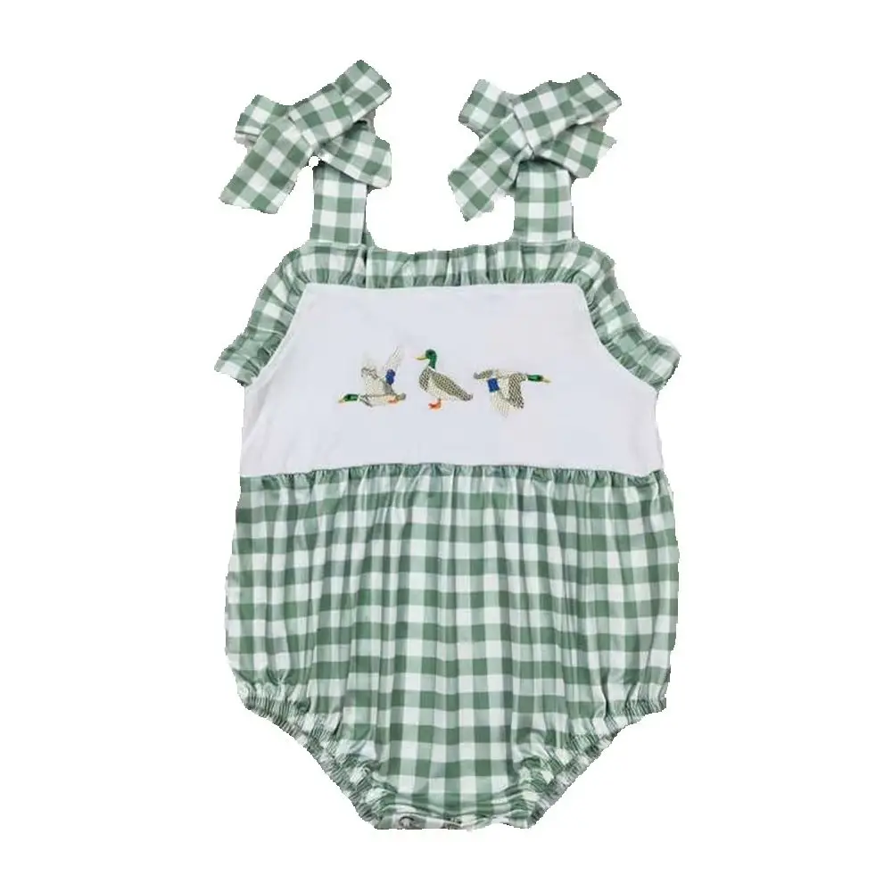 SR1065 Baby Girls Summer Rompers Green plaid straps duck baby girls summer romper
SR1065 Baby Girls Summer Rompers Green plaid straps duck baby girls summer romper