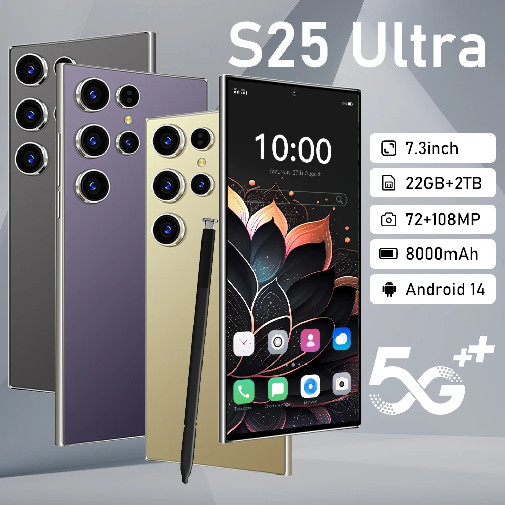 S25 Ultra 2025 New smartphone 5G 7.3'' high-definition Android 14 Snapdragon 8gen3 10core dual SIM phone 8000mAh unlocking phone
S25 Ultra 2025 New smartphone 5G 7.3'' high-definition Android 14 Snapdragon 8gen3 10core dual SIM phone 8000mAh unlocking phone