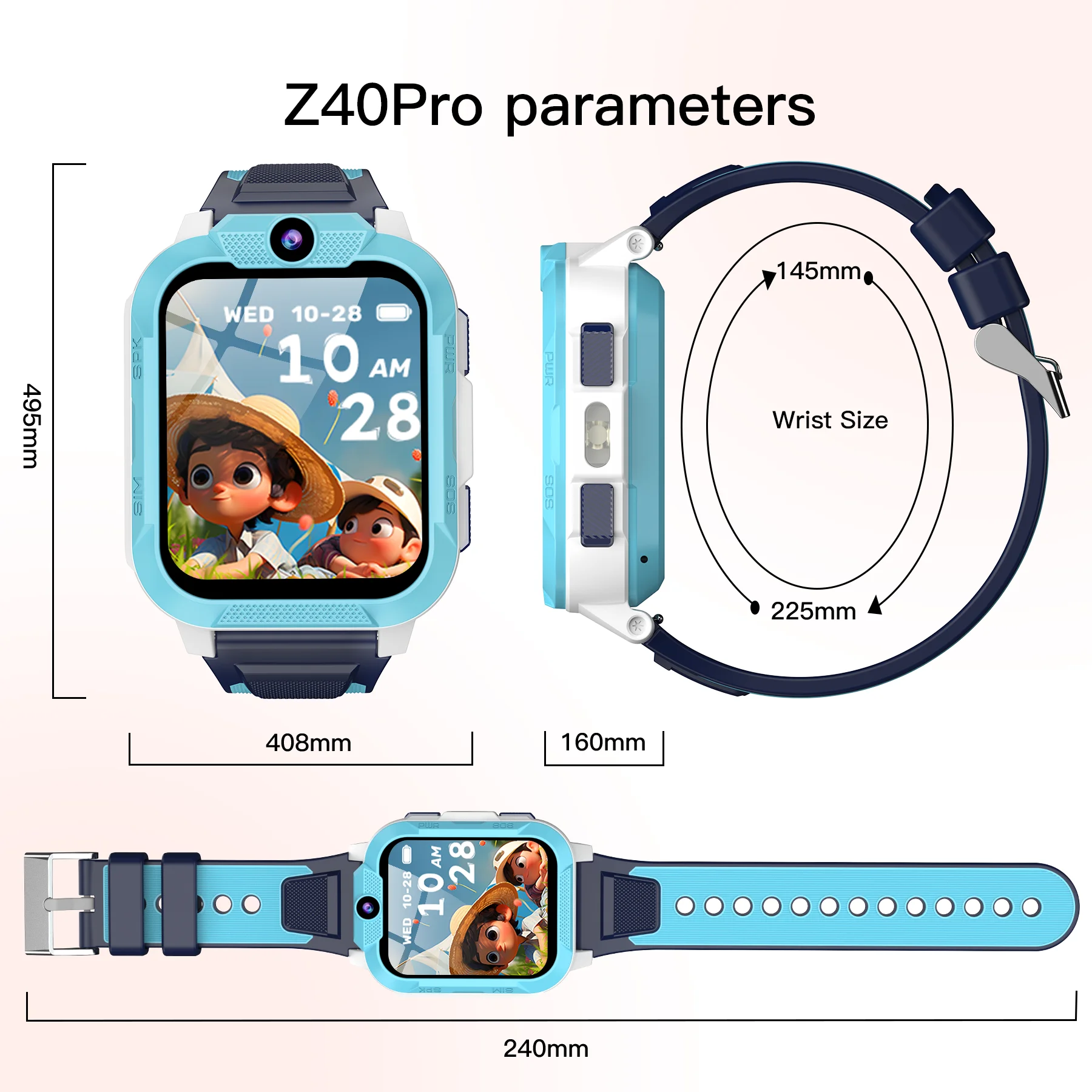 Blackview Z40 Pro Kids Smart Watch LBS+WiFi+GPS Triple AI Positioning Large 850mAh Battery 4G Video Call Phone Watch Smartwatch Blackview Z40 Pro Kids Smart Watch LBS+WiFi+GPS Triple AI Positioning Large 850mAh Battery 4G Video Call Phone Watch Smartwatch