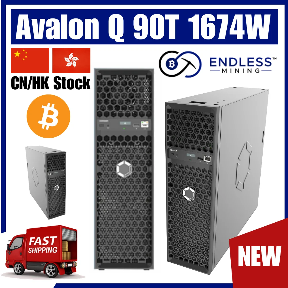 Профессиональный майнер для биткойнов Hardware Blockchain Canaan Avalon Q 90TH/s - 18.6J/TH, 1674W, бесшумный
Профессиональный майнер для биткойнов Hardware Blockchain Canaan Avalon Q 90TH/s - 18.6J/TH, 1674W, бесшумный