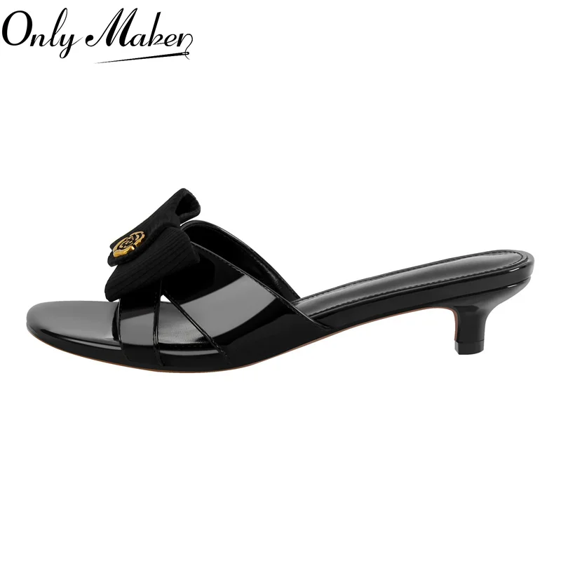 Onlymaker женские черные летние сандалии из лакированной кожи с открытым носком и каблуком «котенок» с бантом
Onlymaker женские черные летние сандалии из лакированной кожи с открытым носком и каблуком «котенок» с бантом