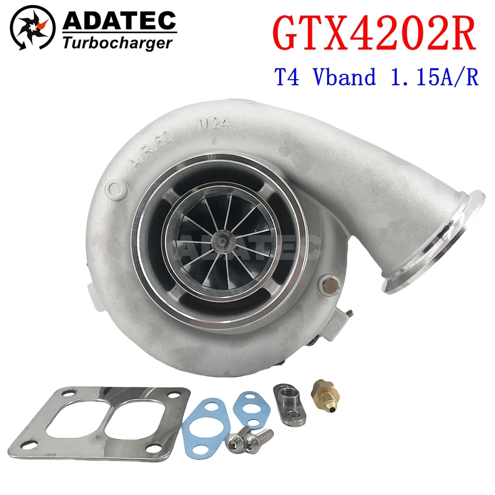 GEN 2 GTX4202R Ceramics Dual Ball Bearing Performance Turbo With Turbine 1.15AR T4 V-Band Turbine Housing 525-1120 HP 2.0L-7.0L
GEN 2 GTX4202R Ceramics Dual Ball Bearing Performance Turbo With Turbine 1.15AR T4 V-Band Turbine Housing 525-1120 HP 2.0L-7.0L
