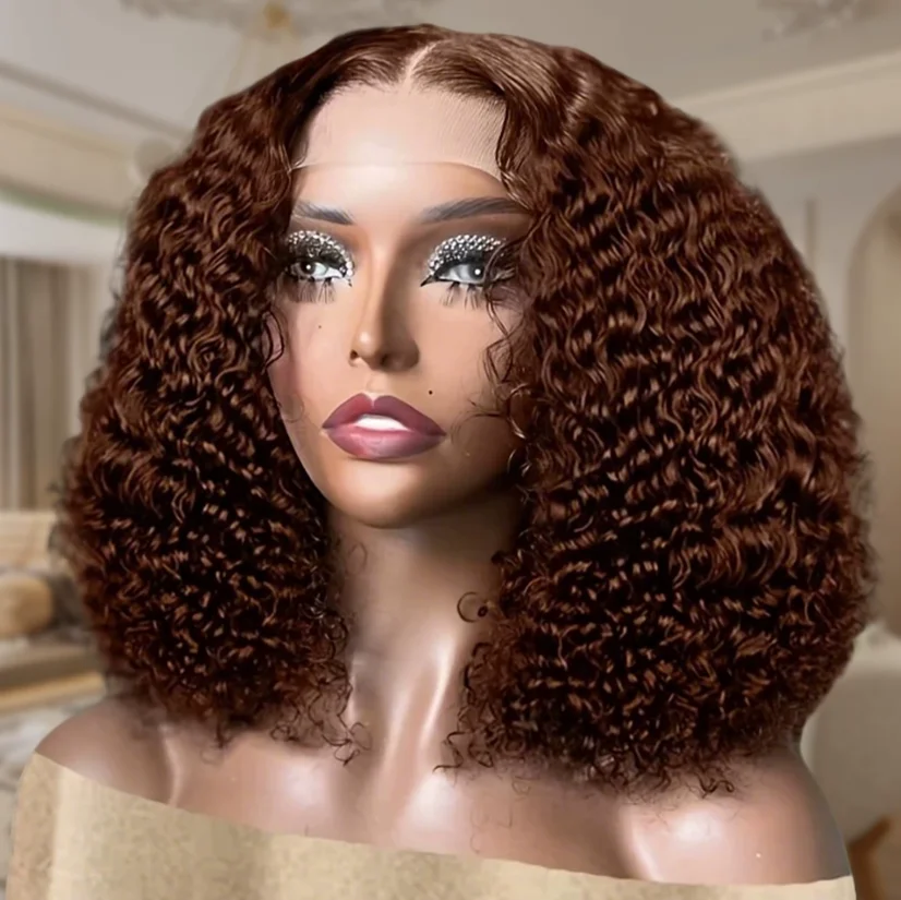 230% Short Bob Curly 13x4 HD Lace Front Wigs Chocolate Brown Deep Wave Human Hair Wigs Pre Plucked #4 Color Short Curly Hair Wig
230% Short Bob Curly 13x4 HD Lace Front Wigs Chocolate Brown Deep Wave Human Hair Wigs Pre Plucked #4 Color Short Curly Hair Wig