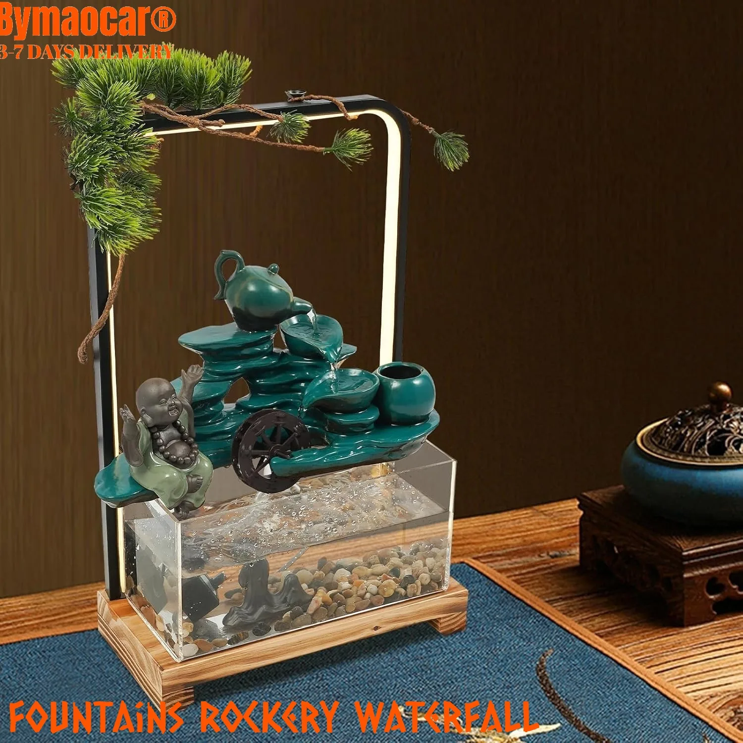 Tabletop Water Fountain, Ceramic Buddha Indoor with Led Light, Pump/Reservoir, Desktop Waterfall Chinese New Year Gift
Tabletop Water Fountain, Ceramic Buddha Indoor with Led Light, Pump/Reservoir, Desktop Waterfall Chinese New Year Gift