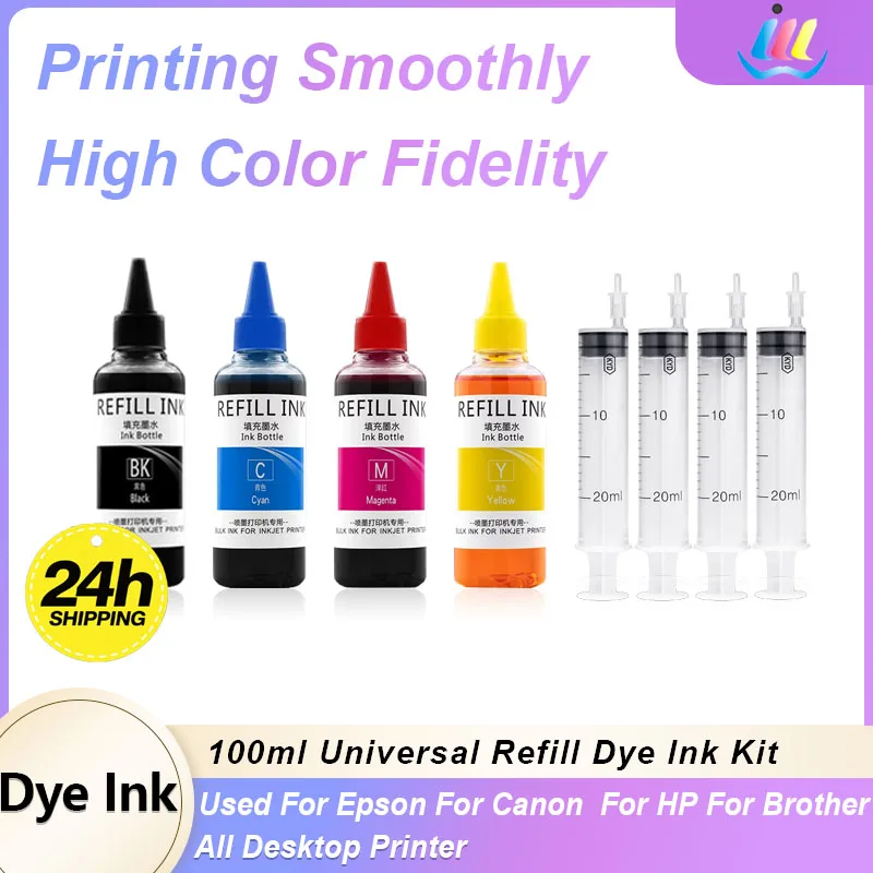 JMDD 100ml Universal Dye Ink Refill Kit Compatible For HP Canon Epson Brother Designjet Inkjet Printer Tank Cartridges CISS
JMDD 100ml Universal Dye Ink Refill Kit Compatible For HP Canon Epson Brother Designjet Inkjet Printer Tank Cartridges CISS