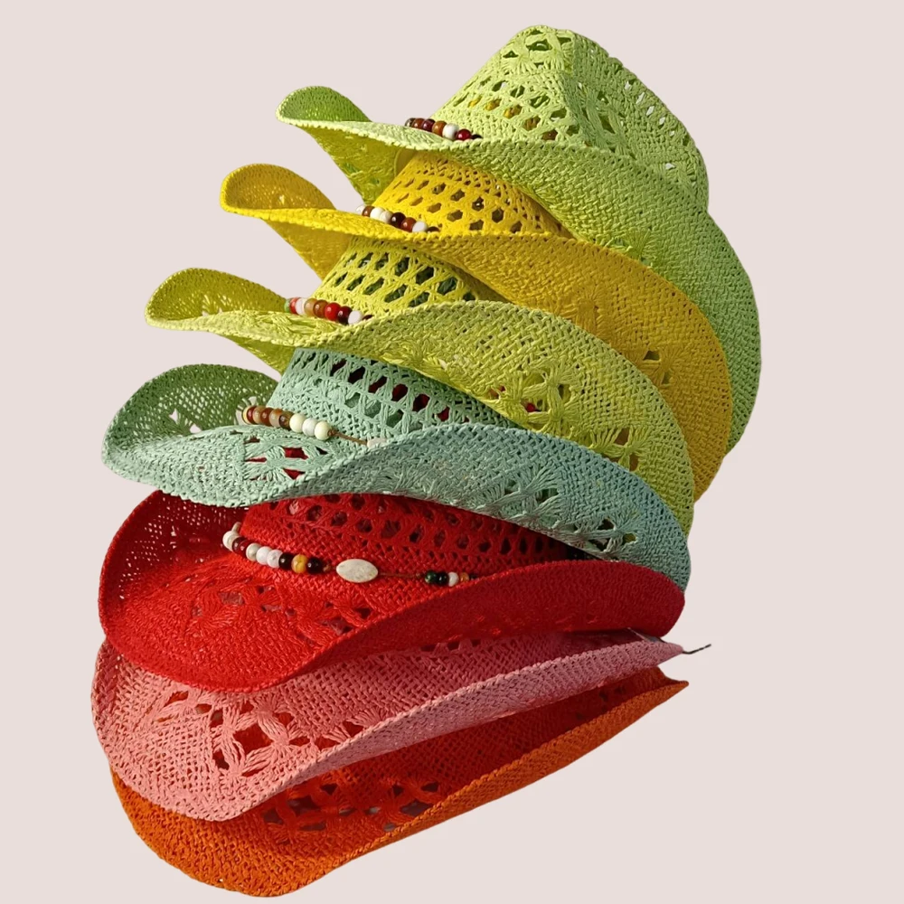 Melesh Western Women's Summer Straw Hat, highly versatile, with a wide brim, perfect for wearing on the sun and beach.
Melesh Western Women's Summer Straw Hat, highly versatile, with a wide brim, perfect for wearing on the sun and beach.