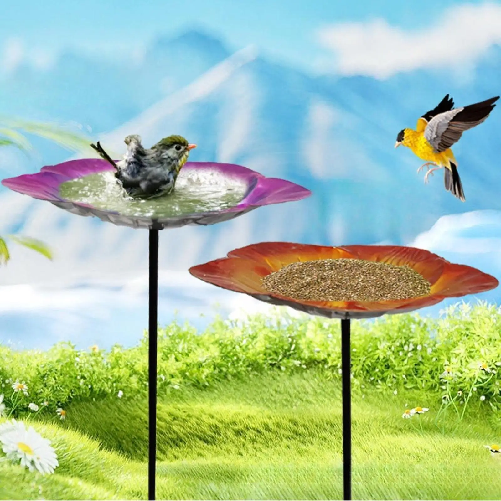 Metal Bird Bath with Stake Decorative Bird Feeder Outdoor Hummingbird Feeder Bowl for Garden Patio Lawn Backyard Farm Decoration
Metal Bird Bath with Stake Decorative Bird Feeder Outdoor Hummingbird Feeder Bowl for Garden Patio Lawn Backyard Farm Decoration