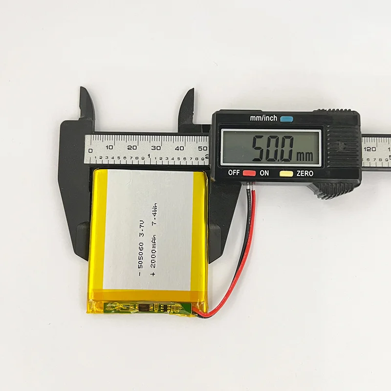 505060 3.7V 2000mAh Rechargeable Lithium Battery for MP3 Player, Voice Recorder, Mini Camera, GPS Tracker, LED Light
505060 3.7V 2000mAh Rechargeable Lithium Battery for MP3 Player, Voice Recorder, Mini Camera, GPS Tracker, LED Light