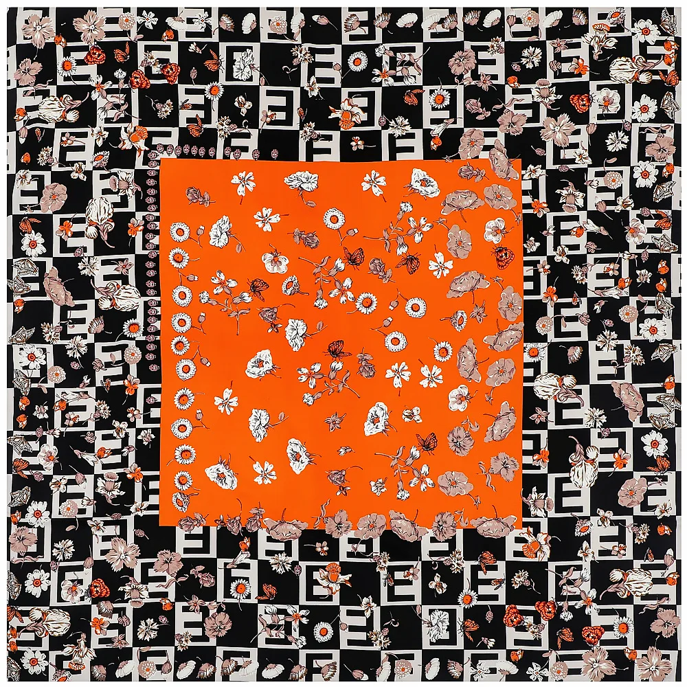 130cm Luxury Brand 100% Twill Silk Scarf Letters Small Flowers Square Scarf New Design Kerchief Woman Neck Shawl Wraps Echarpe
130cm Luxury Brand 100% Twill Silk Scarf Letters Small Flowers Square Scarf New Design Kerchief Woman Neck Shawl Wraps Echarpe
