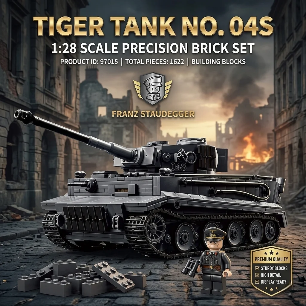 DIY German Tiger I Tank 04S Building Blocks 1622PCS MOC WWII Military Tiger 1 Bricks Model Construction Toy For Adults Men Gift
DIY German Tiger I Tank 04S Building Blocks 1622PCS MOC WWII Military Tiger 1 Bricks Model Construction Toy For Adults Men Gift