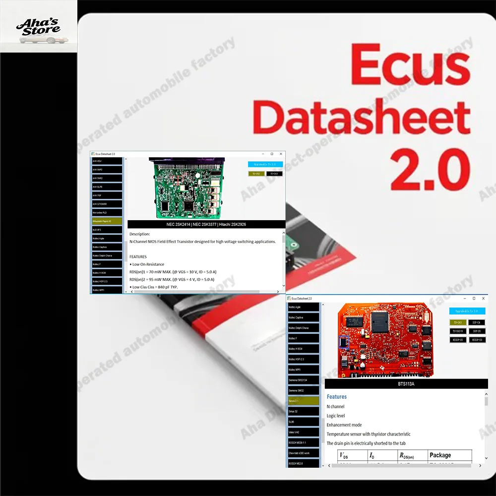 New Ecus Datasheet 2.0 obd2 ECU Repair Software PCB Schematics with Electronic Components of Car ECUs and Additional Information
New Ecus Datasheet 2.0 obd2 ECU Repair Software PCB Schematics with Electronic Components of Car ECUs and Additional Information