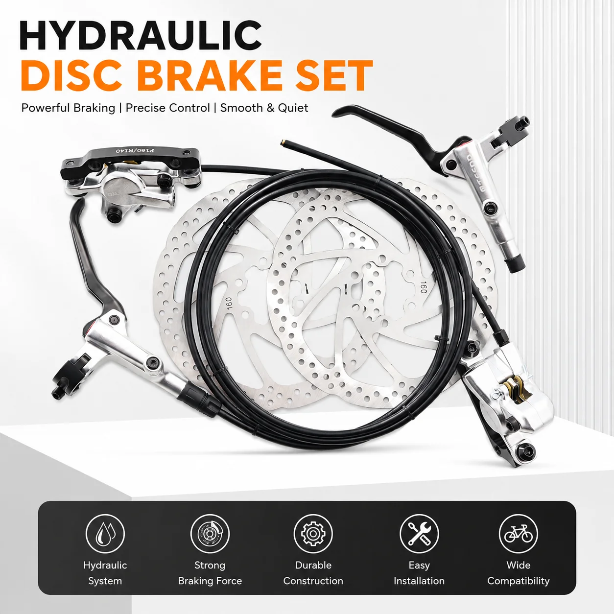 TESNO Hydraulic Disc Brake Set MTB Bicycle Front Rear Oil Brake Kit 160mm Rotor for Mountain Road E-Bike
TESNO Hydraulic Disc Brake Set MTB Bicycle Front Rear Oil Brake Kit 160mm Rotor for Mountain Road E-Bike