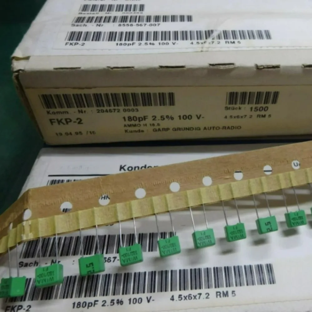 5pcs/lot FKP2 0.00018uF 100V 0.18nf 180pf 181 H Brand New 5mm High-Precision Film Capacitor
5pcs/lot FKP2 0.00018uF 100V 0.18nf 180pf 181 H Brand New 5mm High-Precision Film Capacitor
