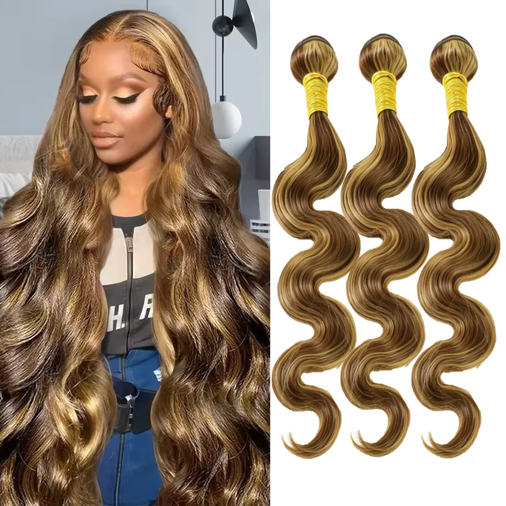 Body Wave Bundles Brazilian Hair Weave Bundles 4/27 Highlight Ombre Honey Brown Colored Human Hair Bundles Remy Hair Extensions
Body Wave Bundles Brazilian Hair Weave Bundles 4/27 Highlight Ombre Honey Brown Colored Human Hair Bundles Remy Hair Extensions