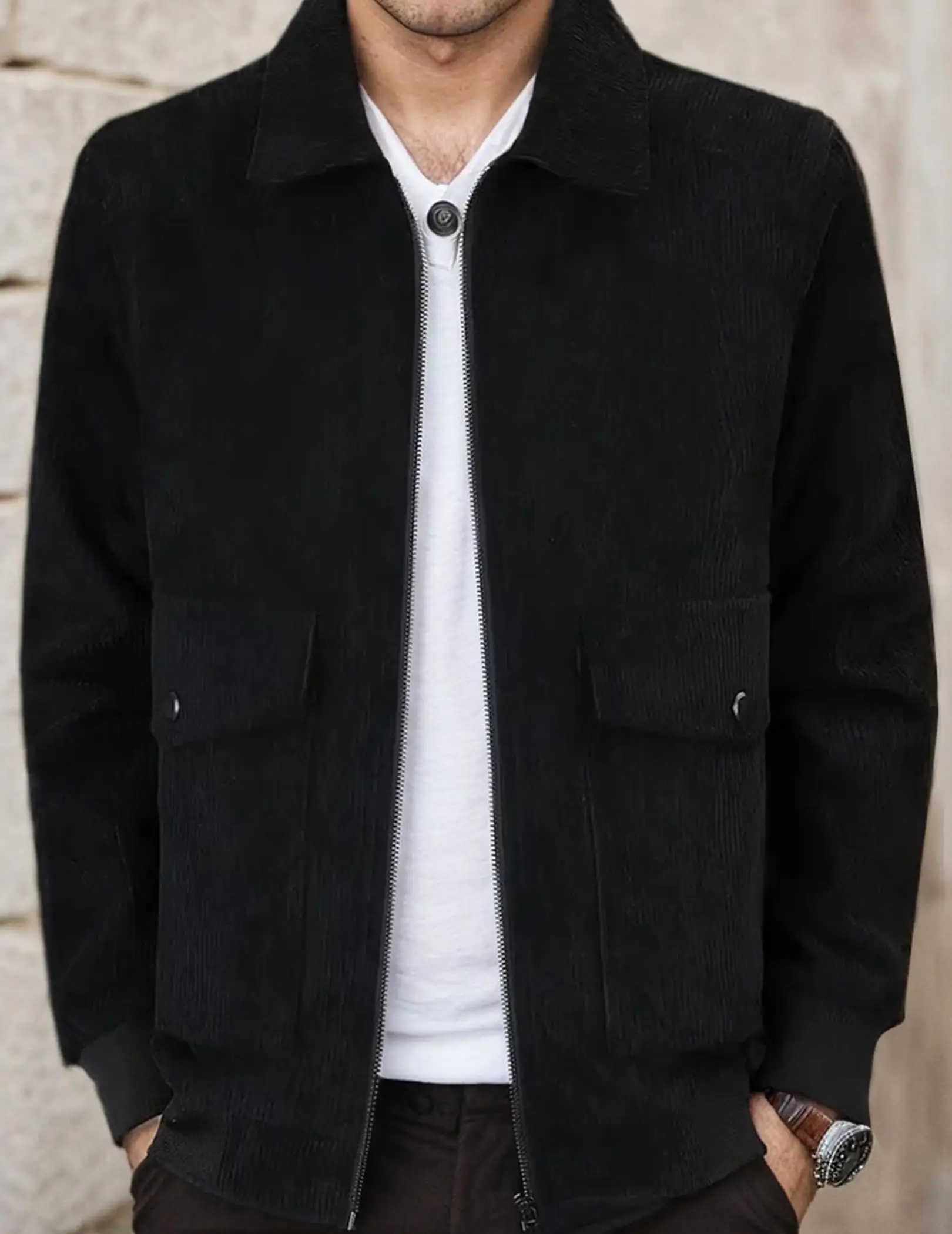 Mens Corduroy Trucker Jacket Long Sleeve Zip Up Lapel Collar Casual Fall Winter Shacket Coat With Pocket 
Mens Corduroy Trucker Jacket Long Sleeve Zip Up Lapel Collar Casual Fall Winter Shacket Coat With Pocket