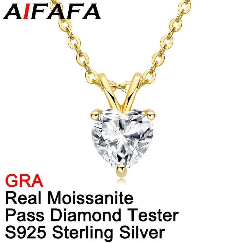 AIFAFA 2 Carat Real Moissanite Necklace Heart Pendant Top Quality 925 Solid Silver Synthetic Diamond Gemstone Neck Fine Jewelry
AIFAFA 2 Carat Real Moissanite Necklace Heart Pendant Top Quality 925 Solid Silver Synthetic Diamond Gemstone Neck Fine Jewelry