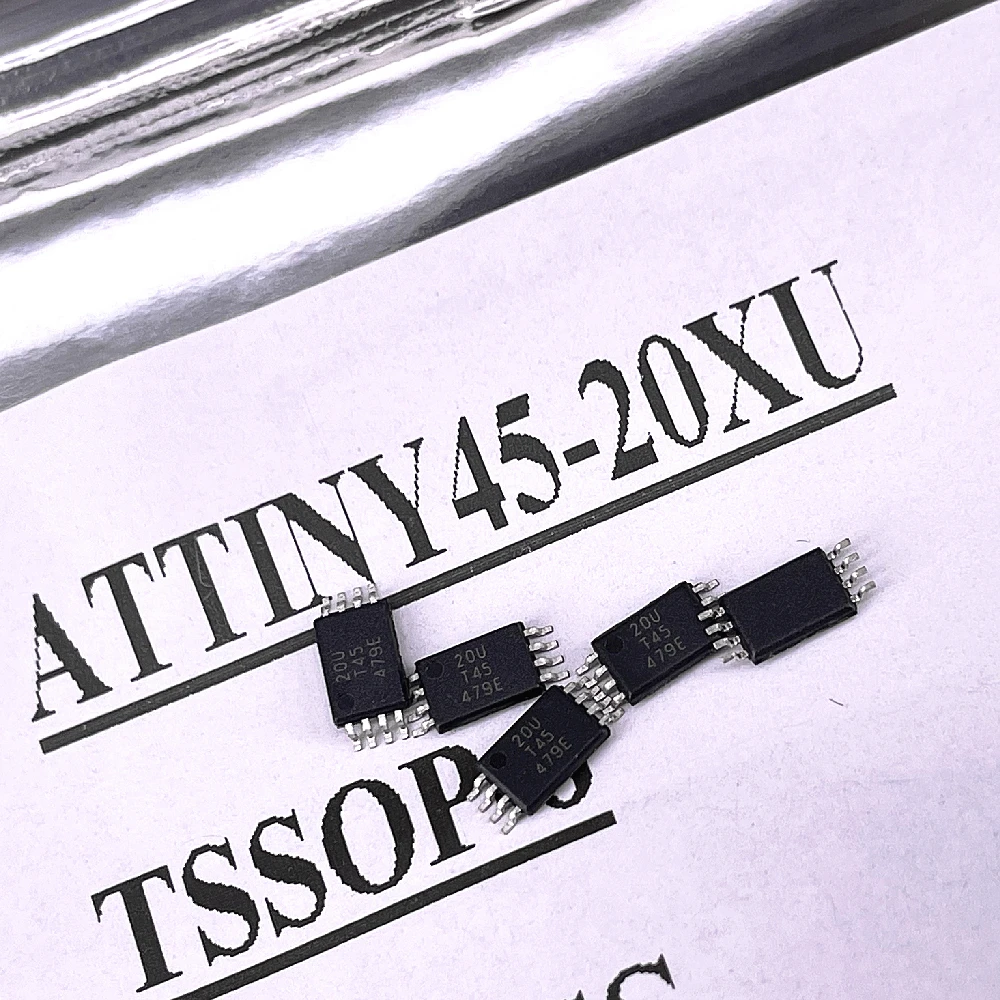 (10pcs) ATTINY45-20XU TSSOP-8 ATTINY45 8-bit Microcontroller with 2/4/8KBytes In-System Programmable Flash
(10pcs) ATTINY45-20XU TSSOP-8 ATTINY45 8-bit Microcontroller with 2/4/8KBytes In-System Programmable Flash