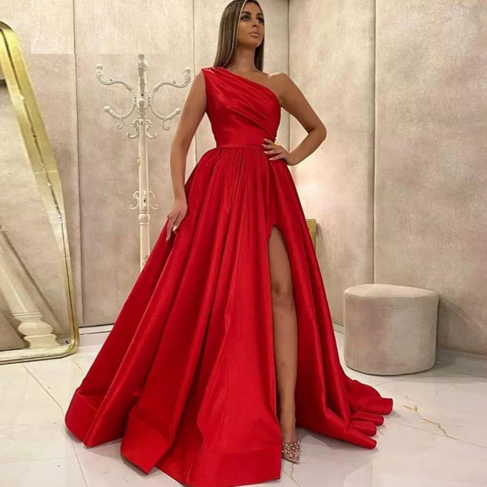 Simple Split Customized Prom Dresses Single Shoulder A Line Party Gowns Sweep Train Evening Dress New Vestido De Novia
Simple Split Customized Prom Dresses Single Shoulder A Line Party Gowns Sweep Train Evening Dress New Vestido De Novia
